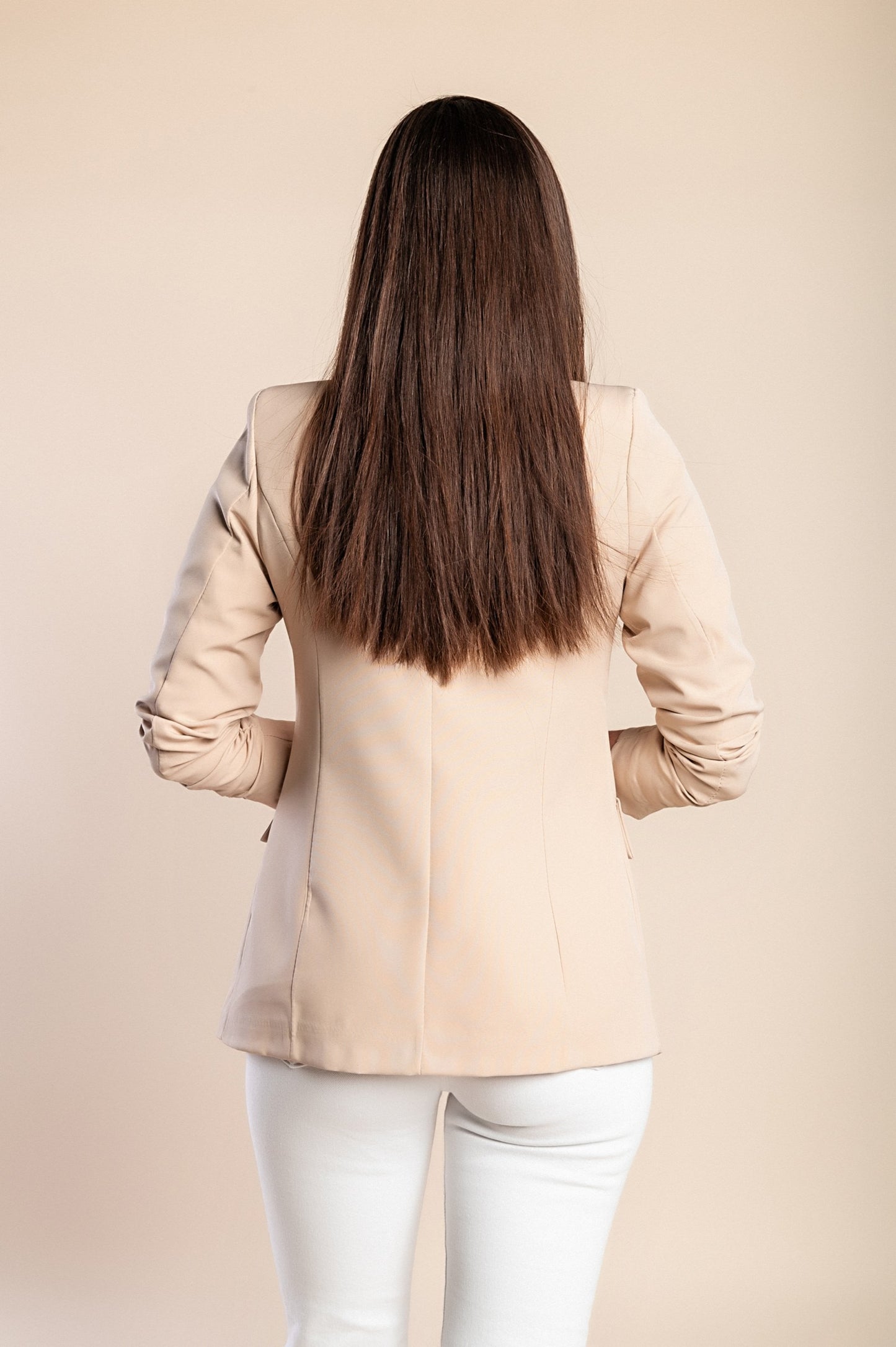 Blazer lungo con scollatura classica Turina, nero