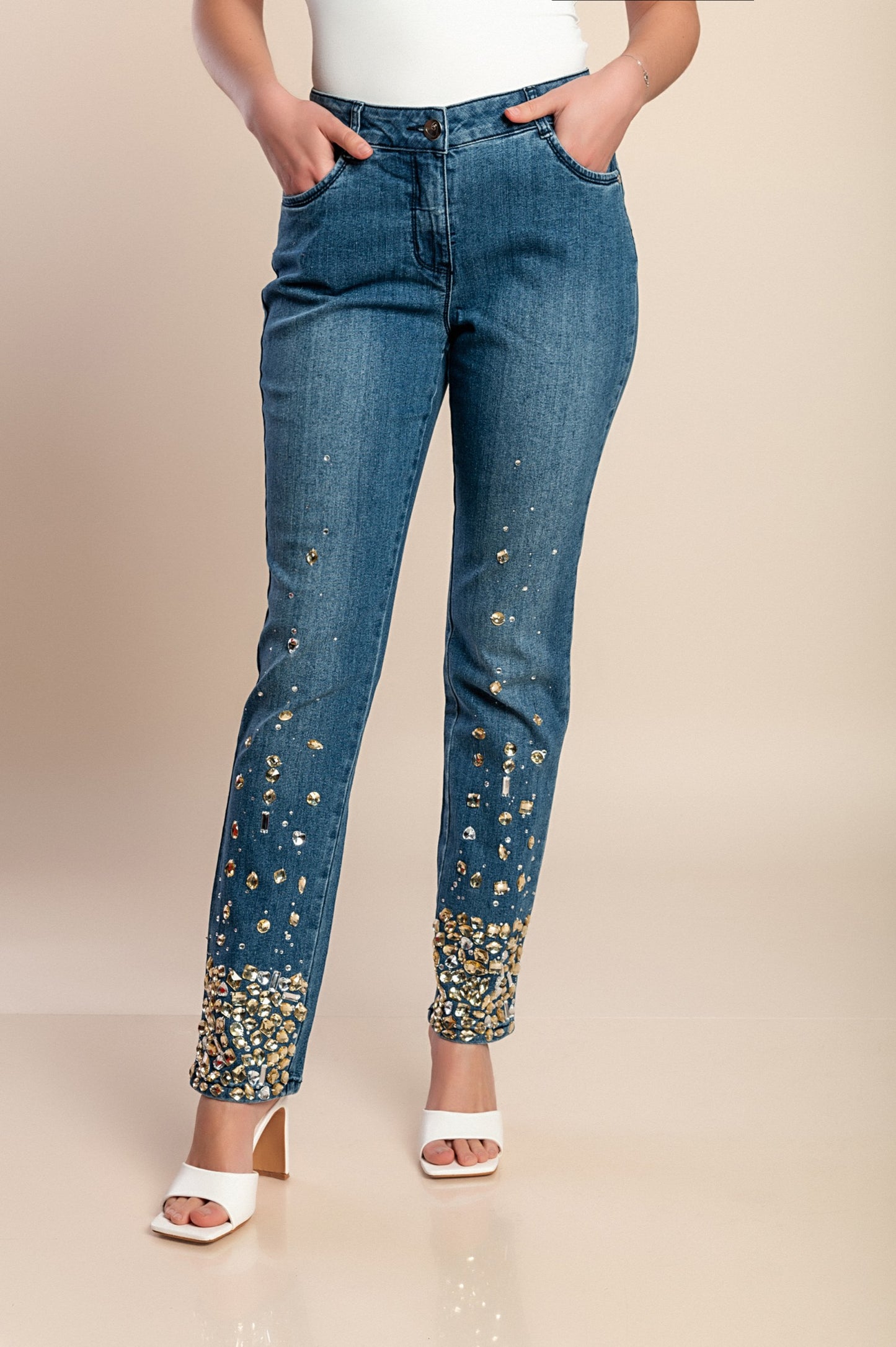 Jeans taglie forti, blu scuro