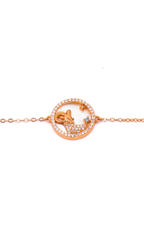 Bracciale con pendente, ARIETE, oro rosa