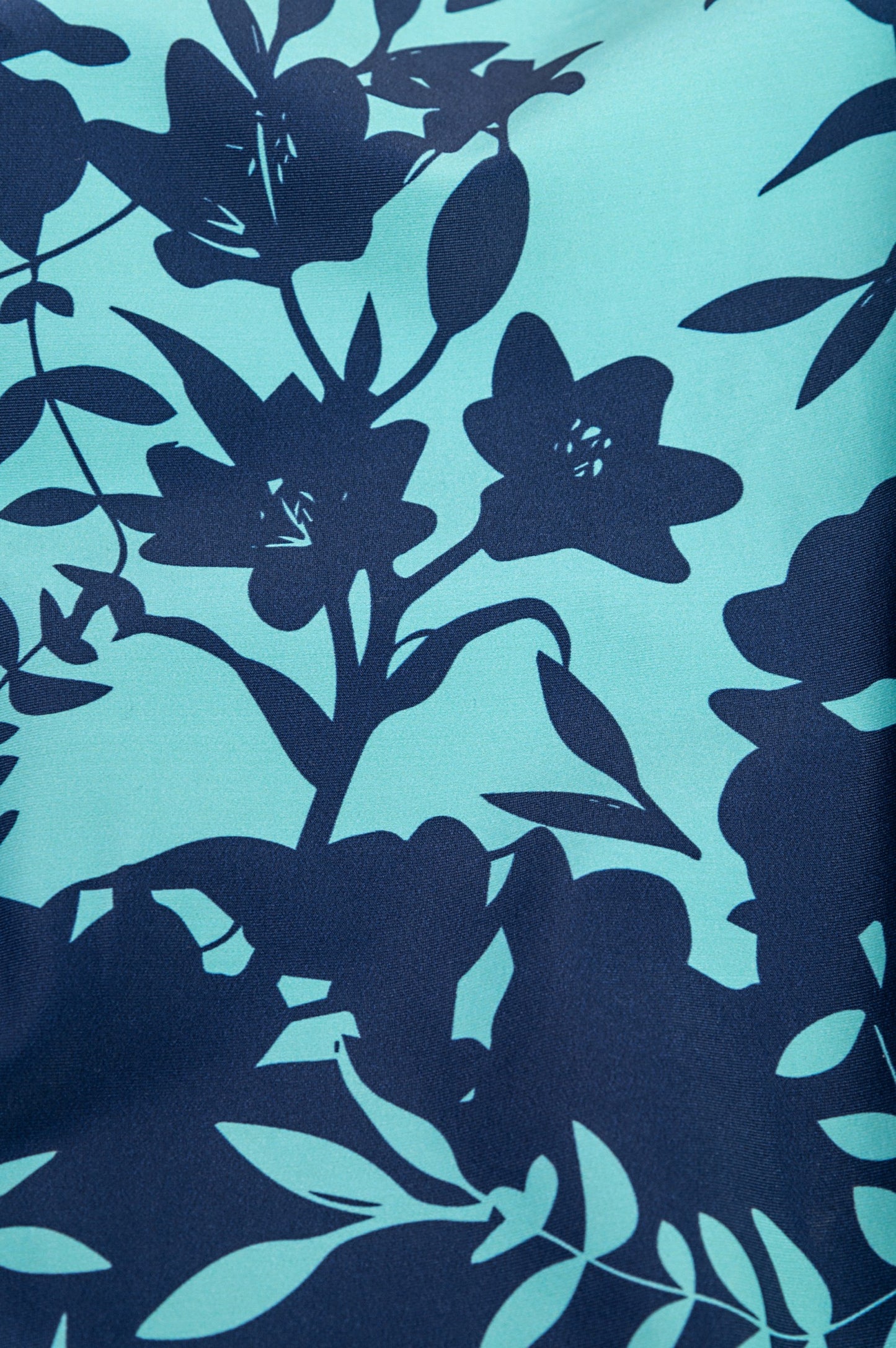 Costume intero taglie forti con stampa, blu