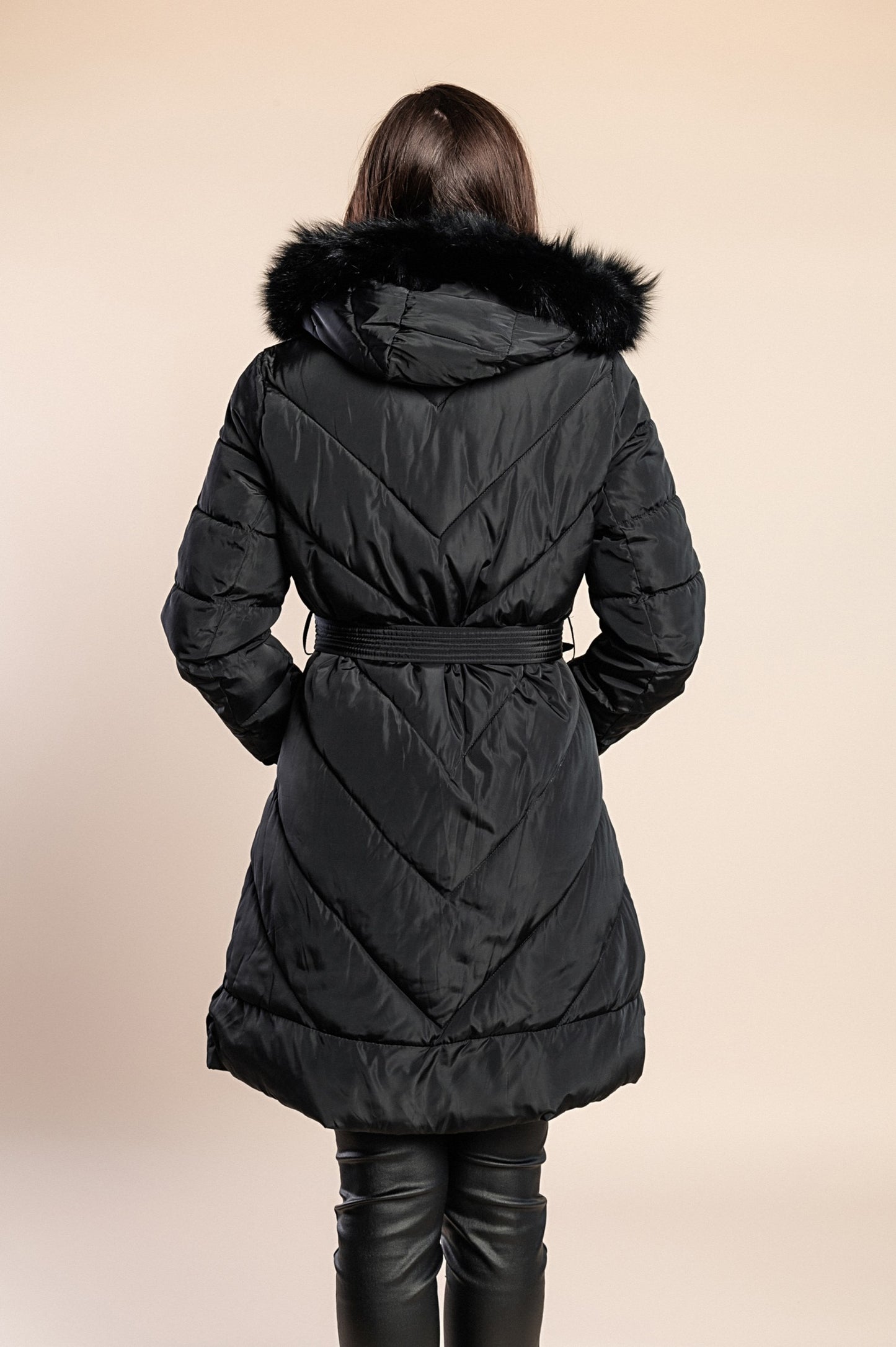 Giacca imbottita con cappuccio taglia comoda, cammello