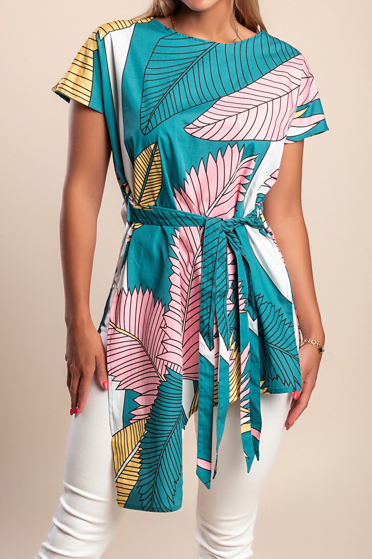 T-shirt in cotone con stampa, blu