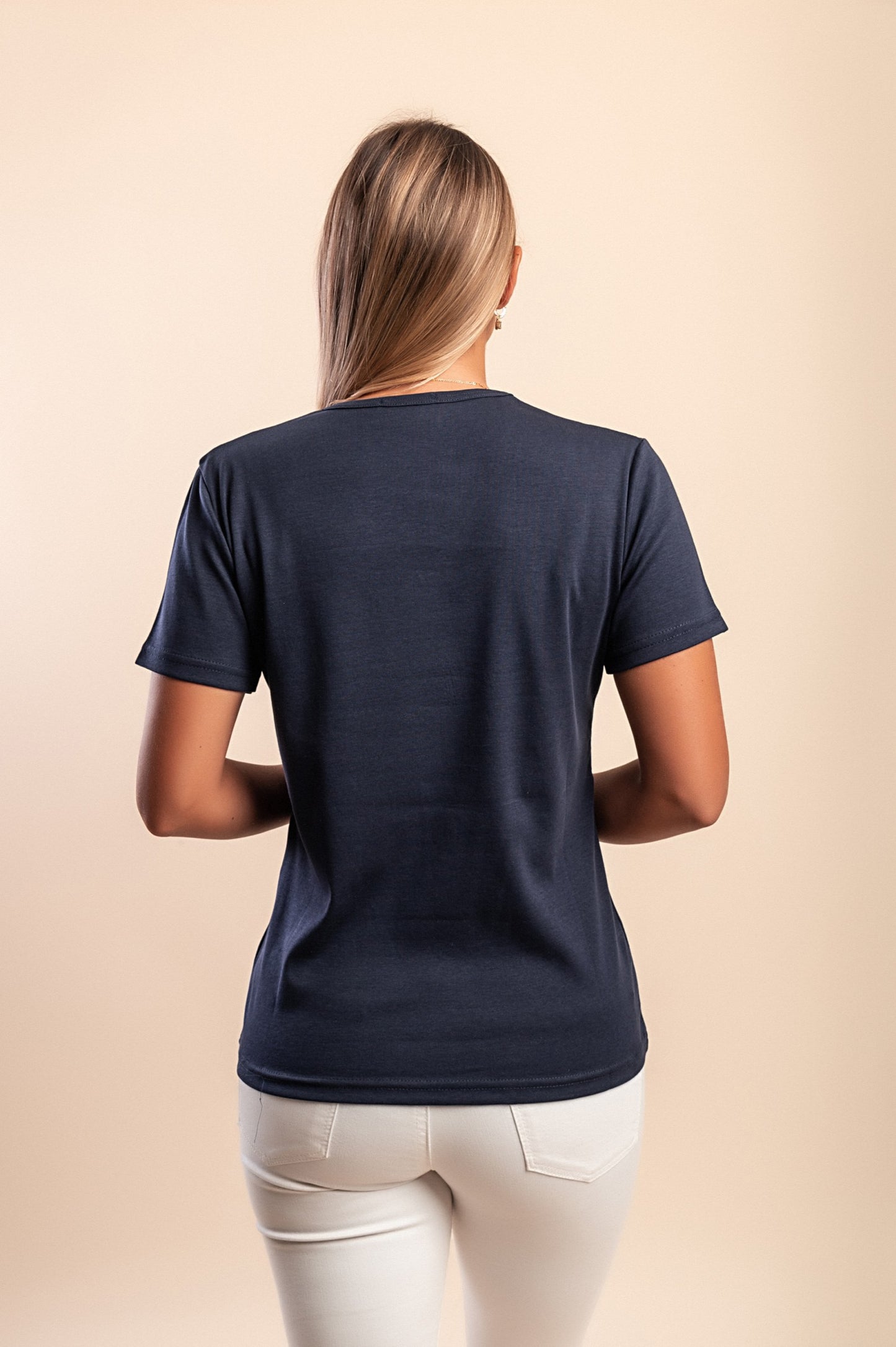 T-shirt in cotone con stampa, blu scuro