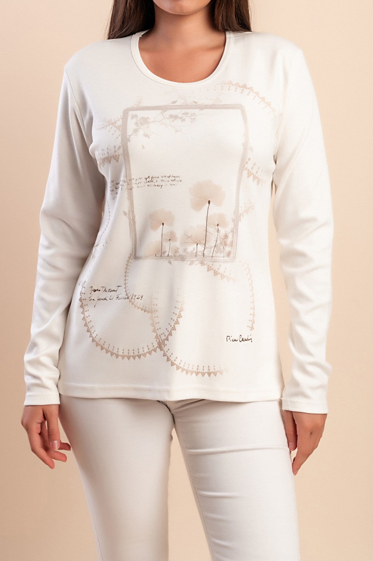 Camicia in cotone a maniche lunghe, bianca