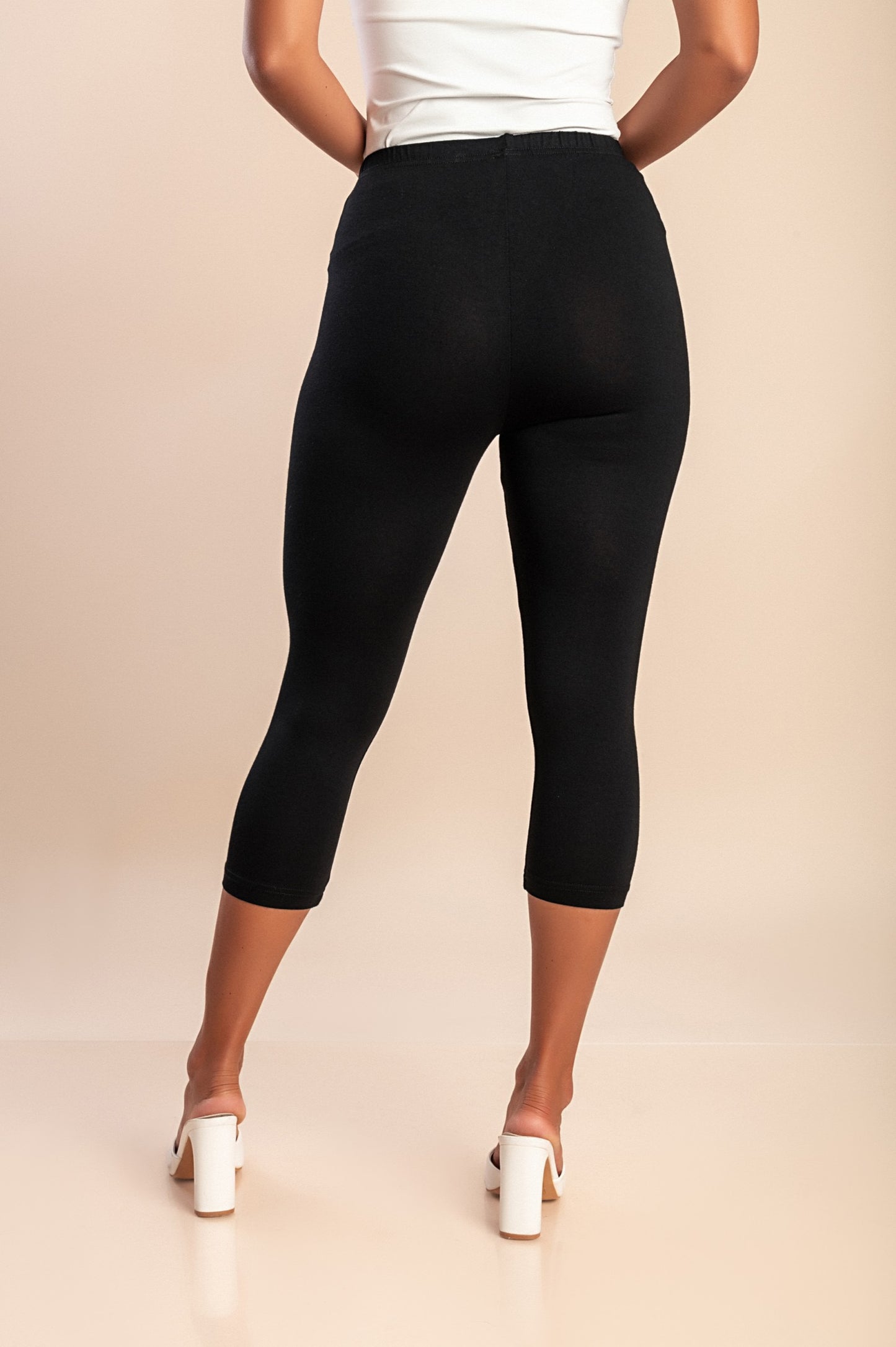 Leggings capri taglie forti, neri