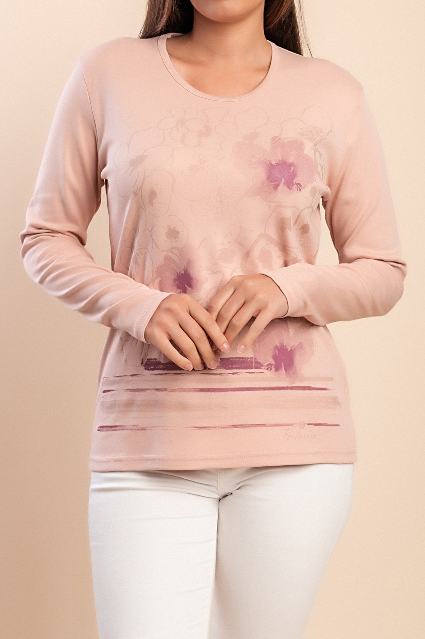 Maglietta a maniche lunghe, rosa chiaro