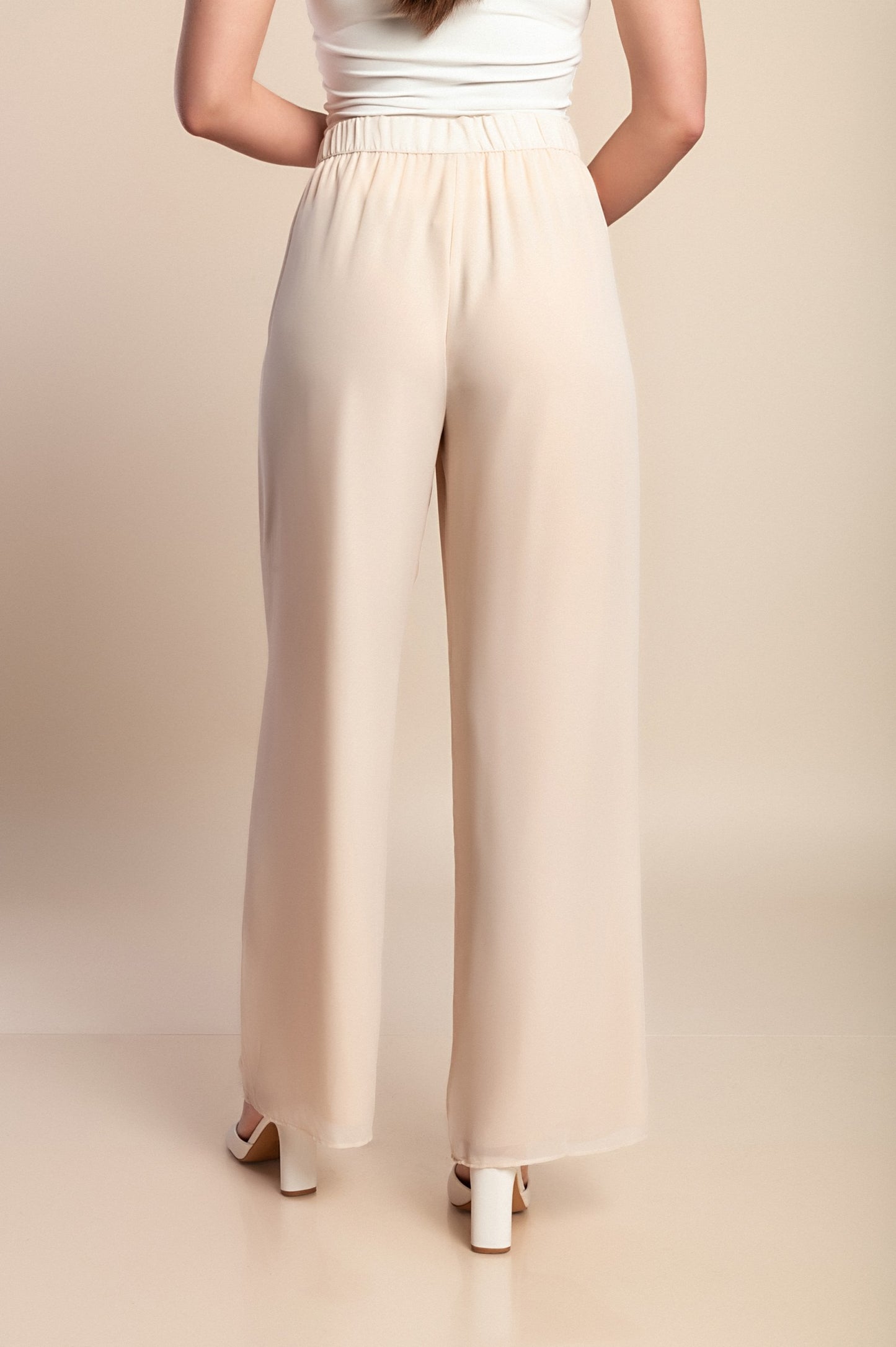 Pantaloni taglie forti, crema