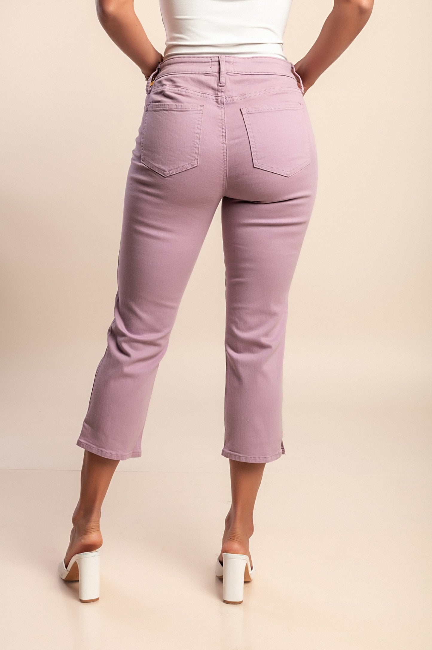 Jeans capri taglie forti, viola