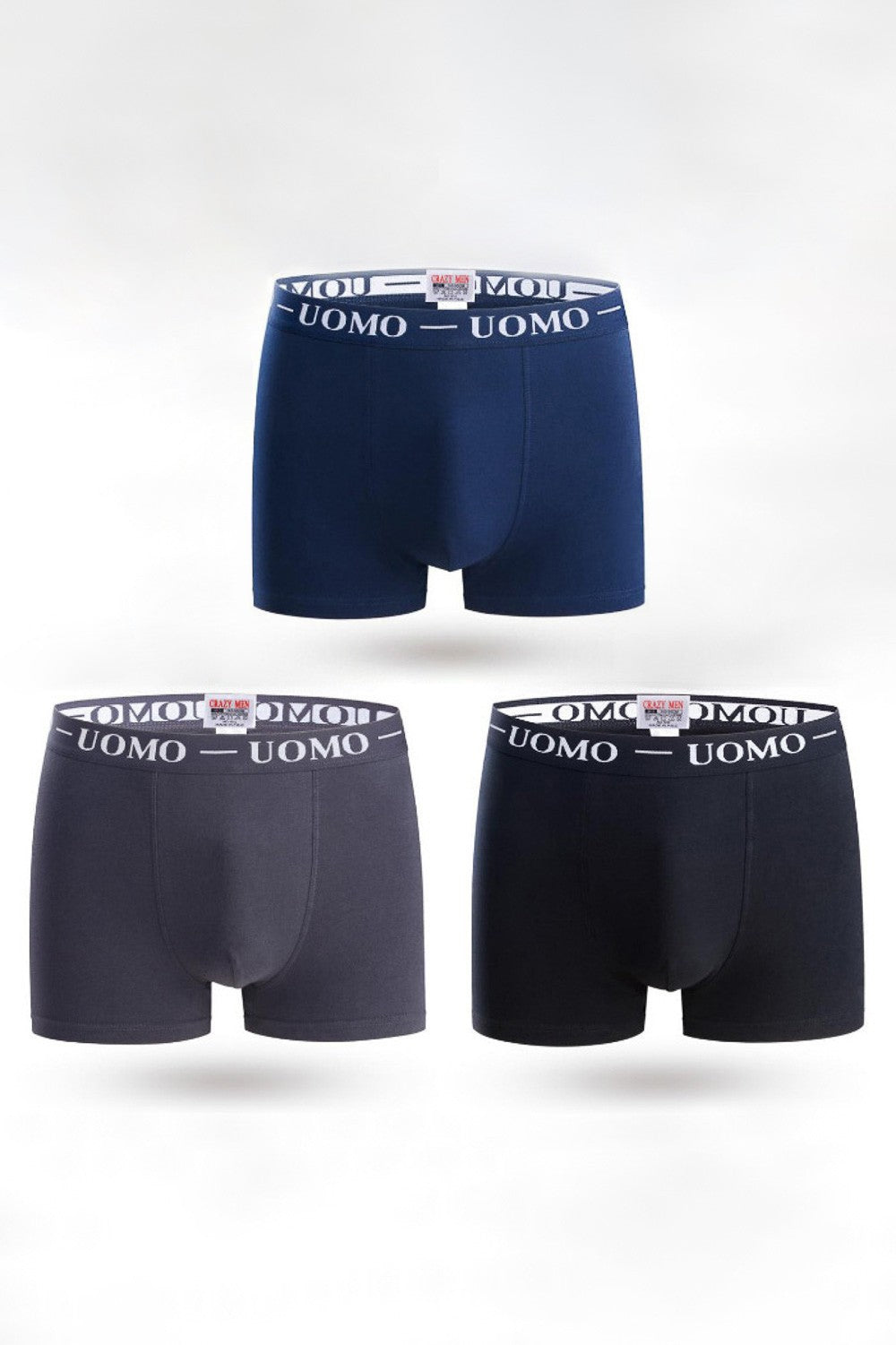 Set di tre boxer da uomo, vari colori