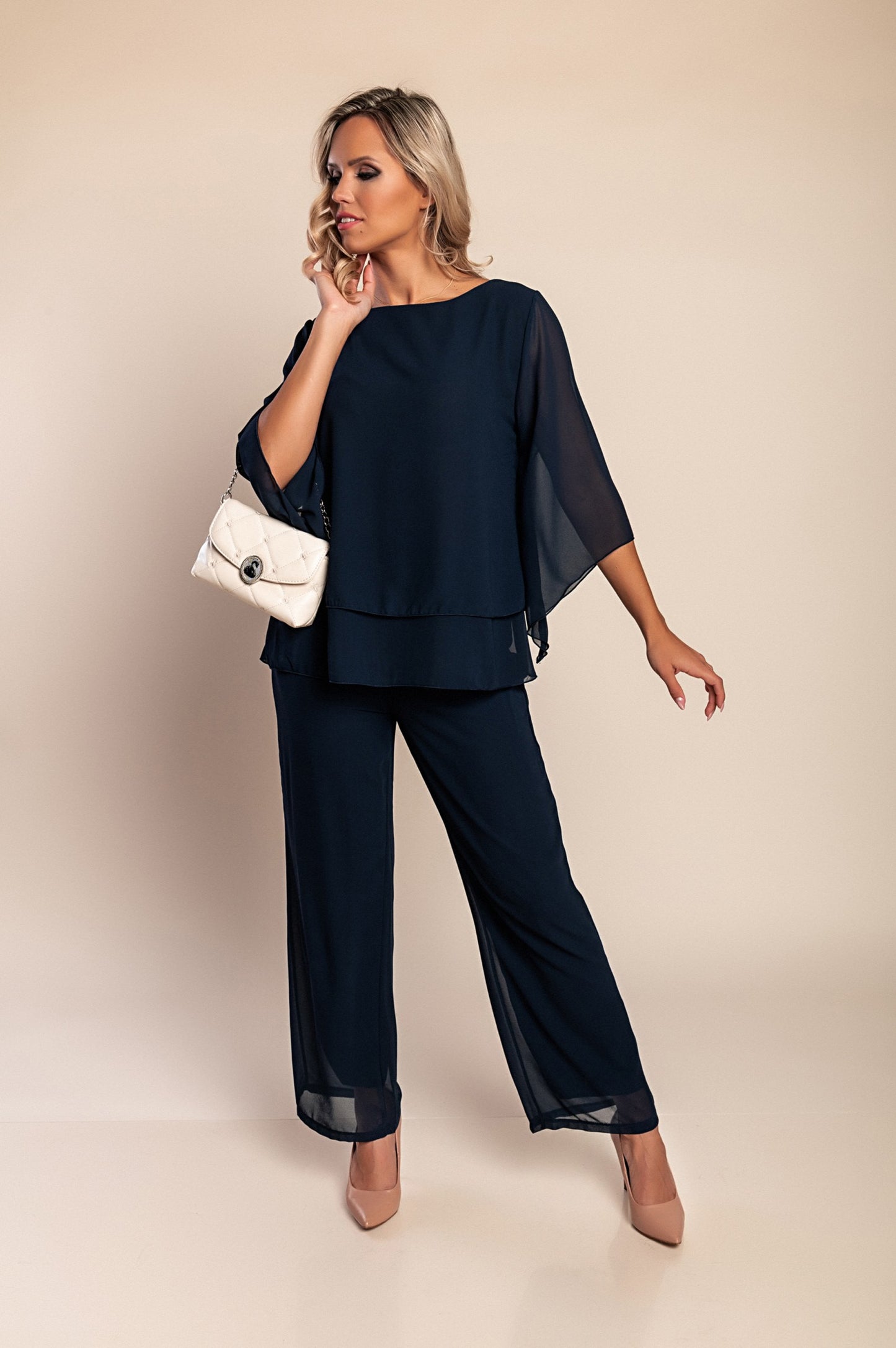 Elegante set da 2 pezzi, blu scuro