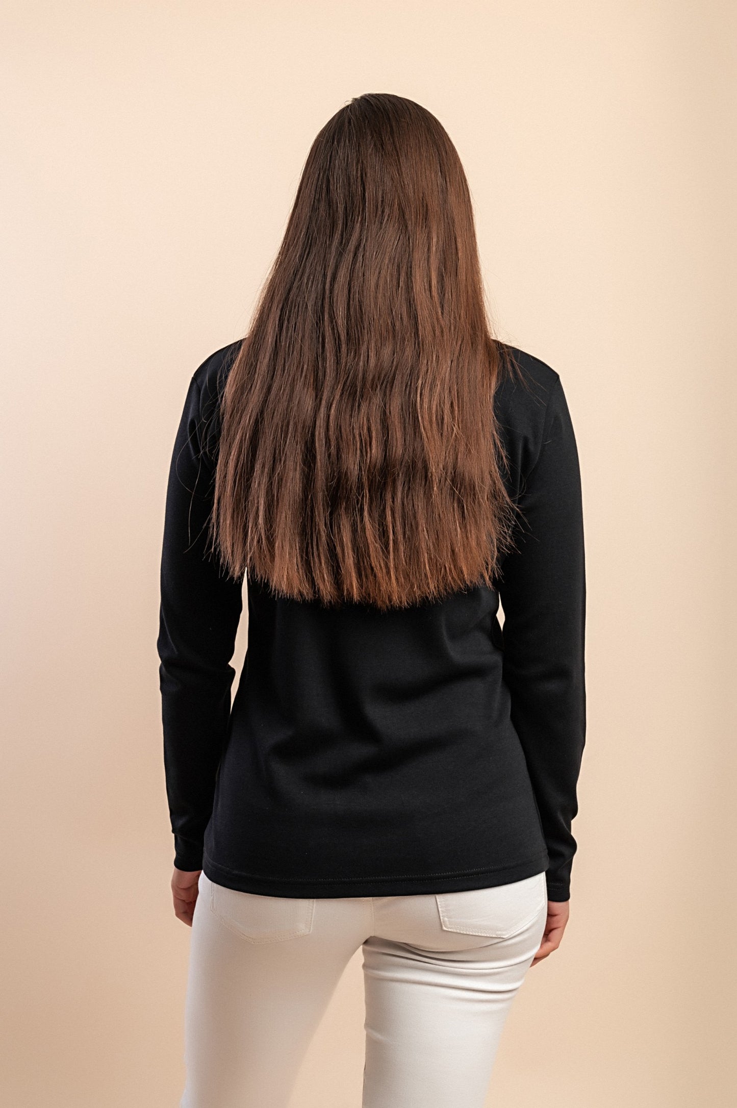 Top a maniche lunghe in cotone, viola