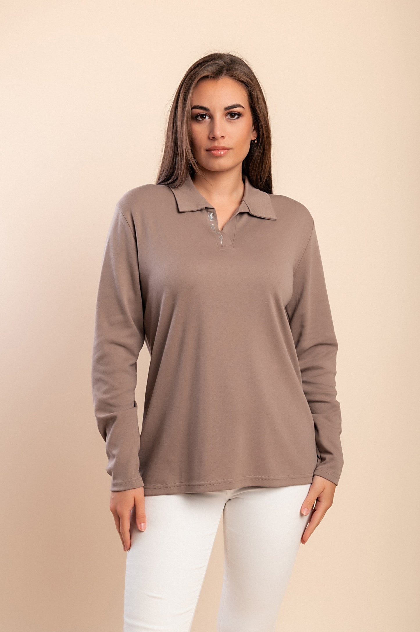 Maglietta a maniche lunghe, beige
