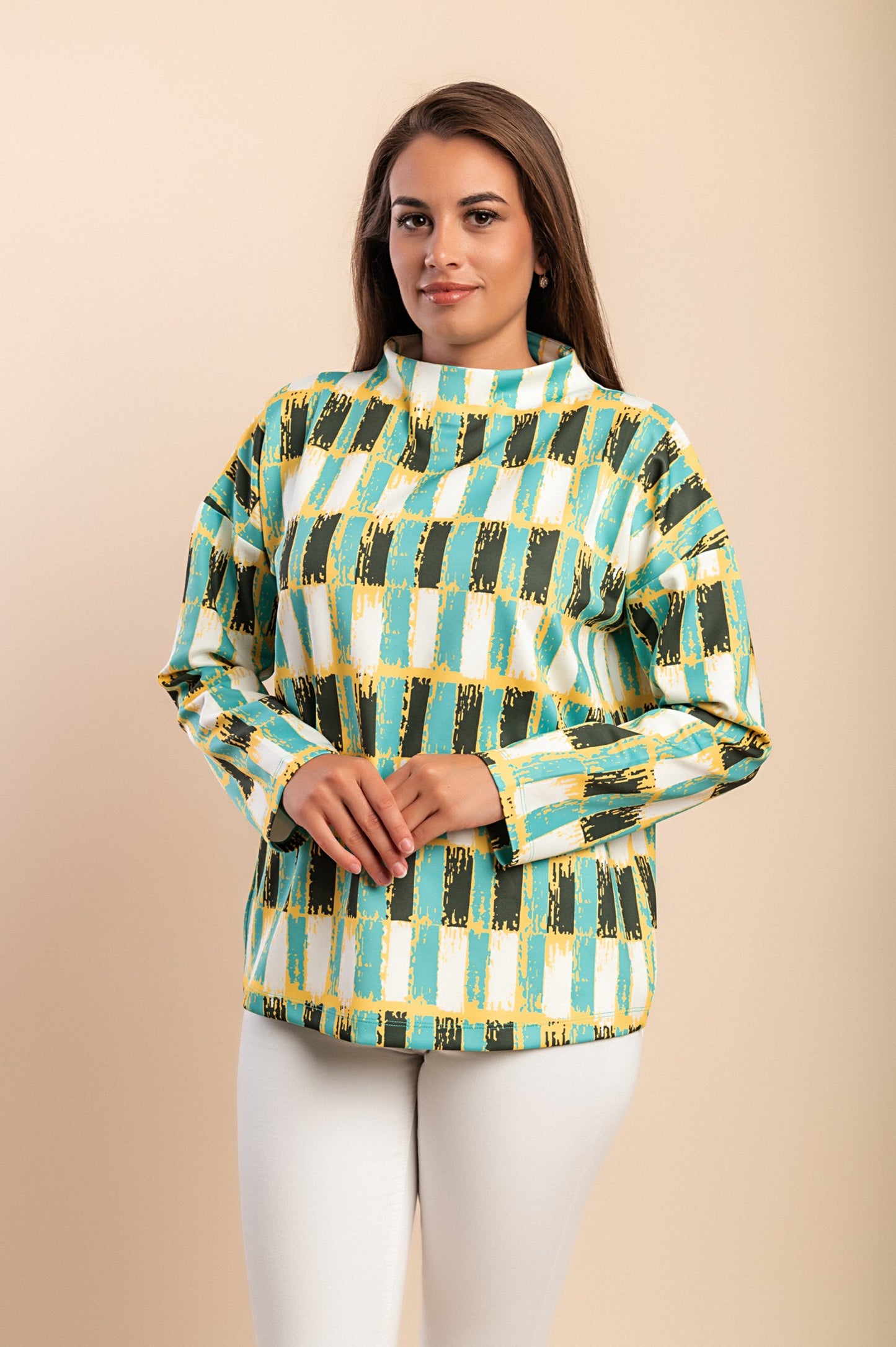 Top stampato, multicolore