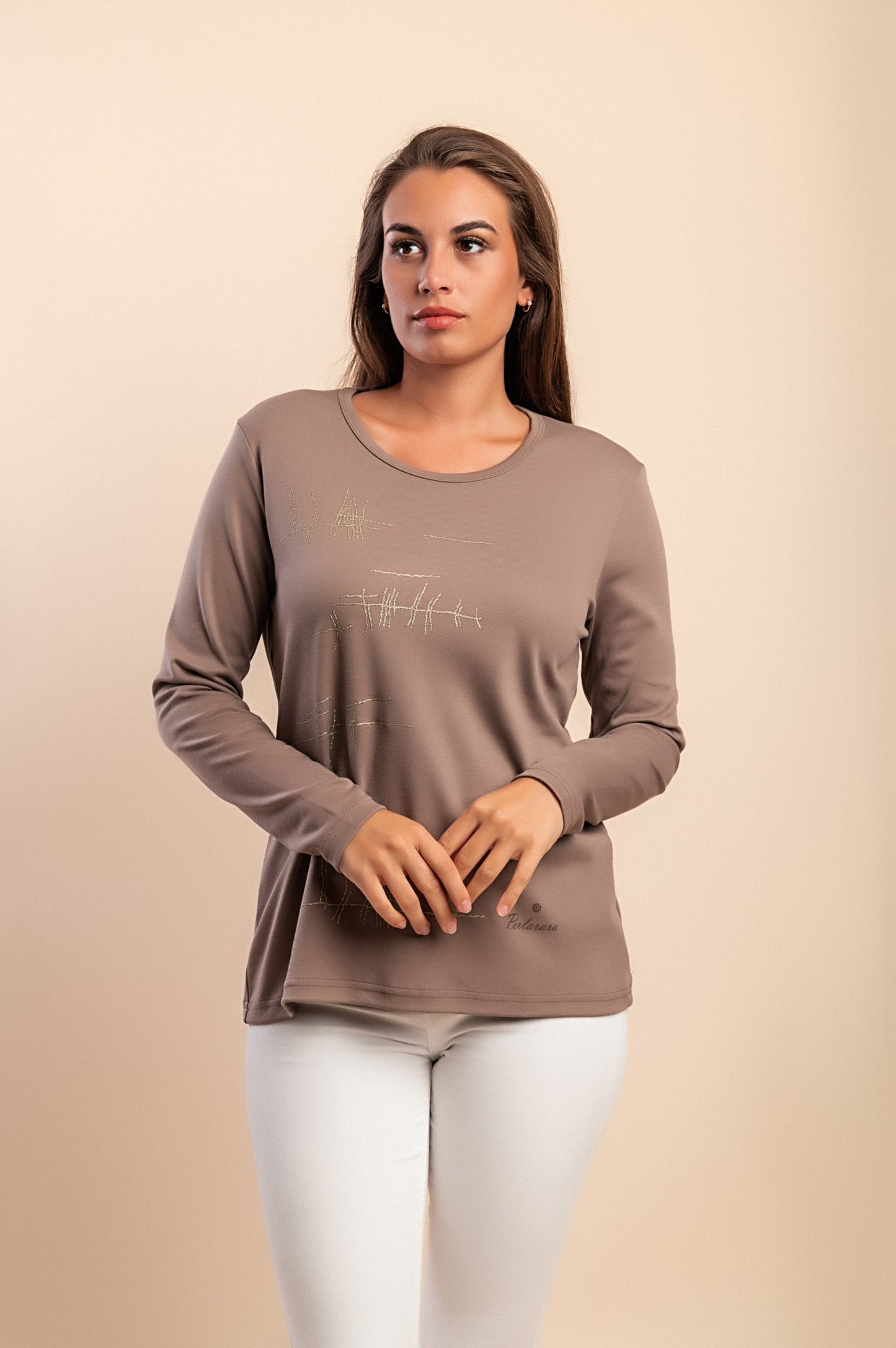 Maglia in cotone a maniche lunghe, menta