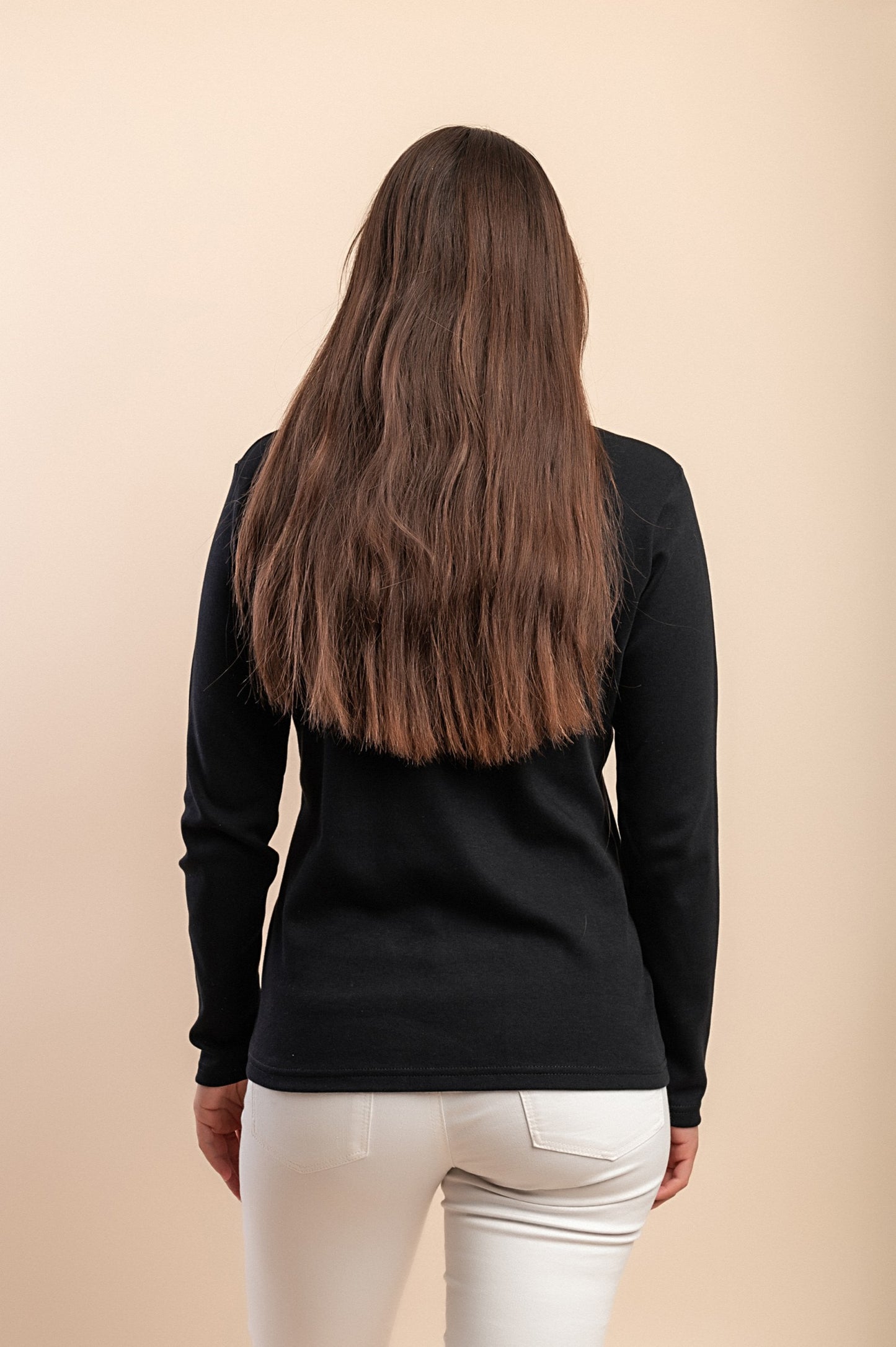 Maglia in cotone a maniche lunghe, nera