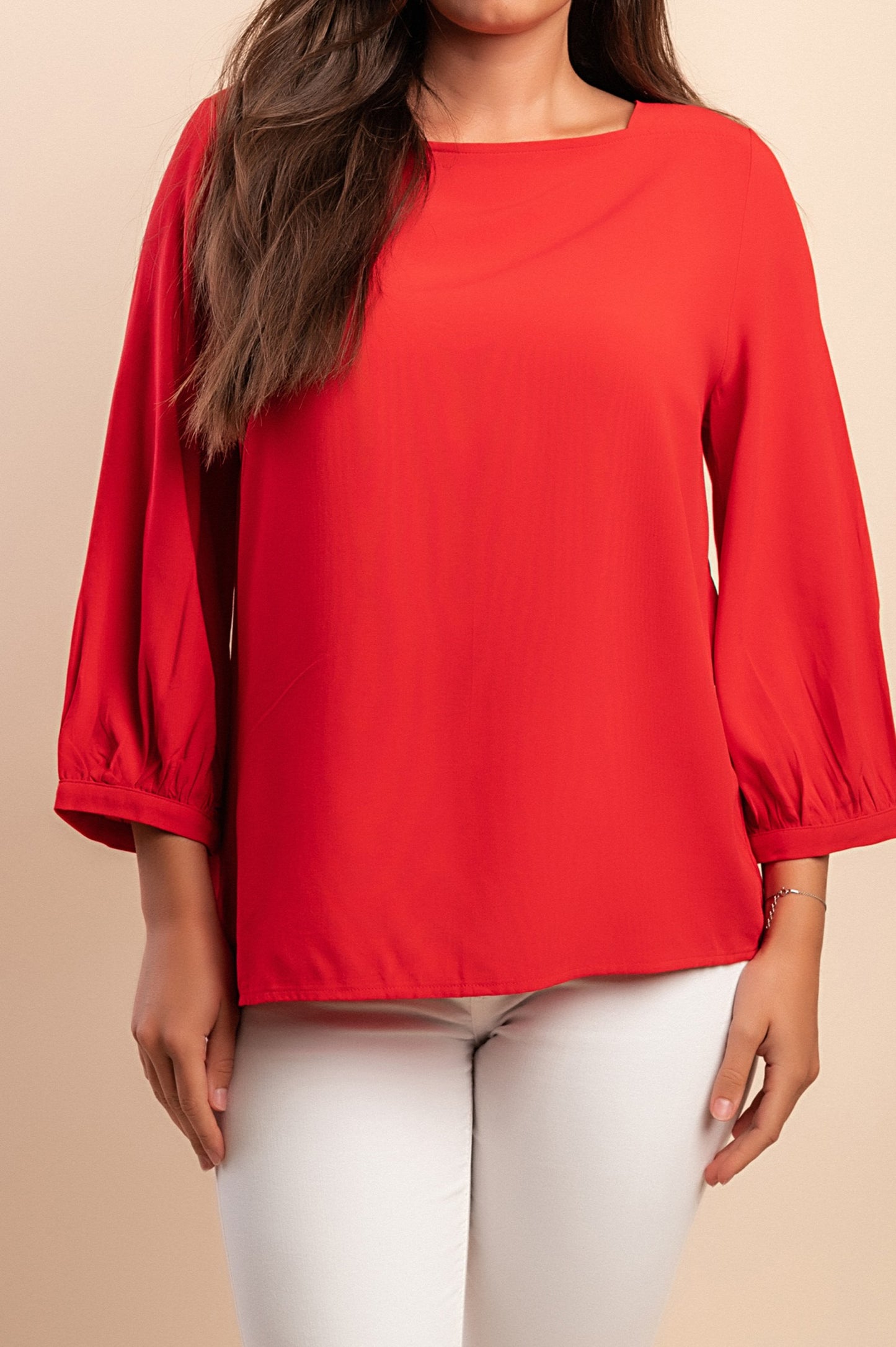 Blusa Girocollo, Rossa