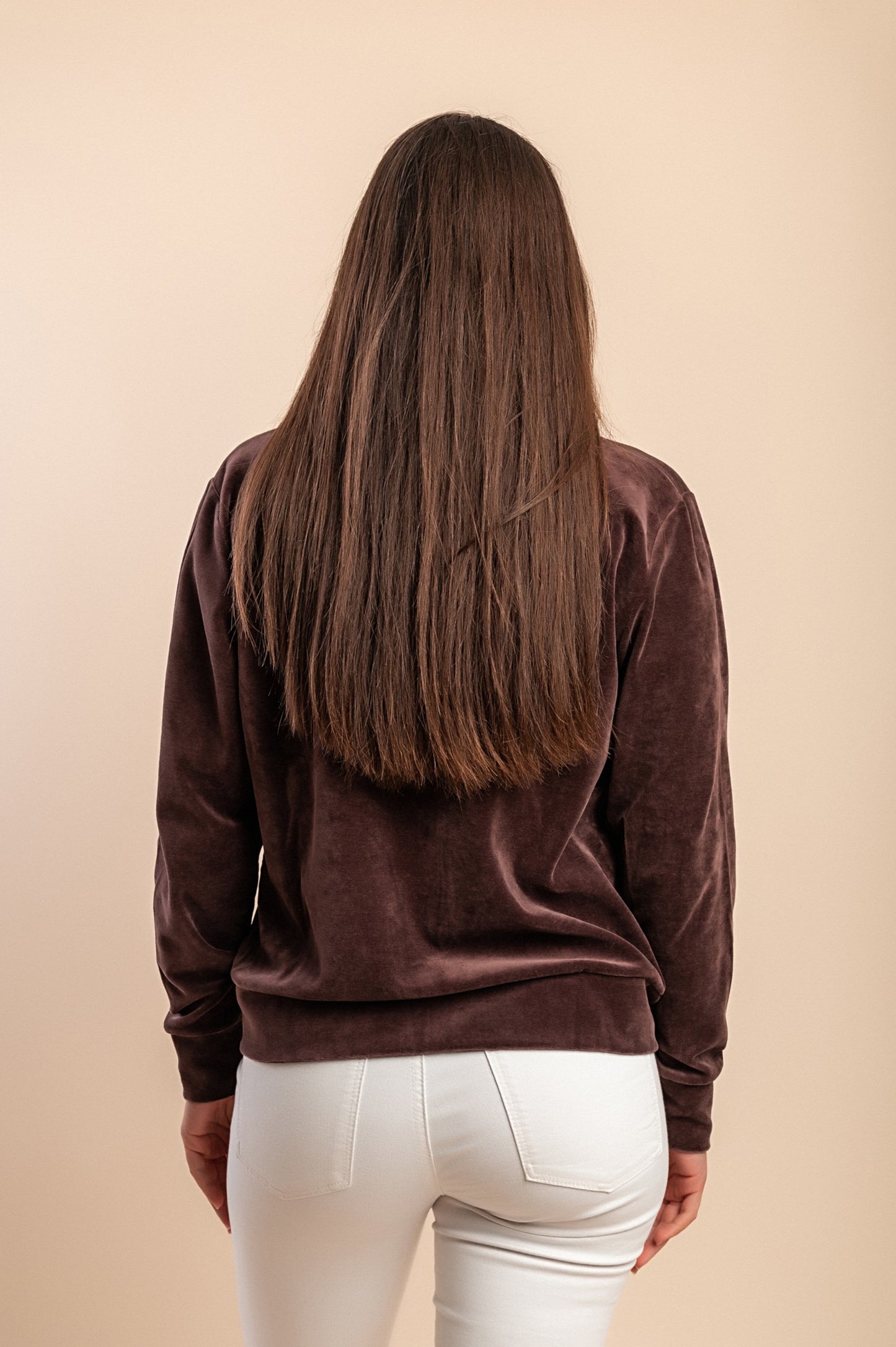 Felpa con zip in cotone e velluto sintetico, blu