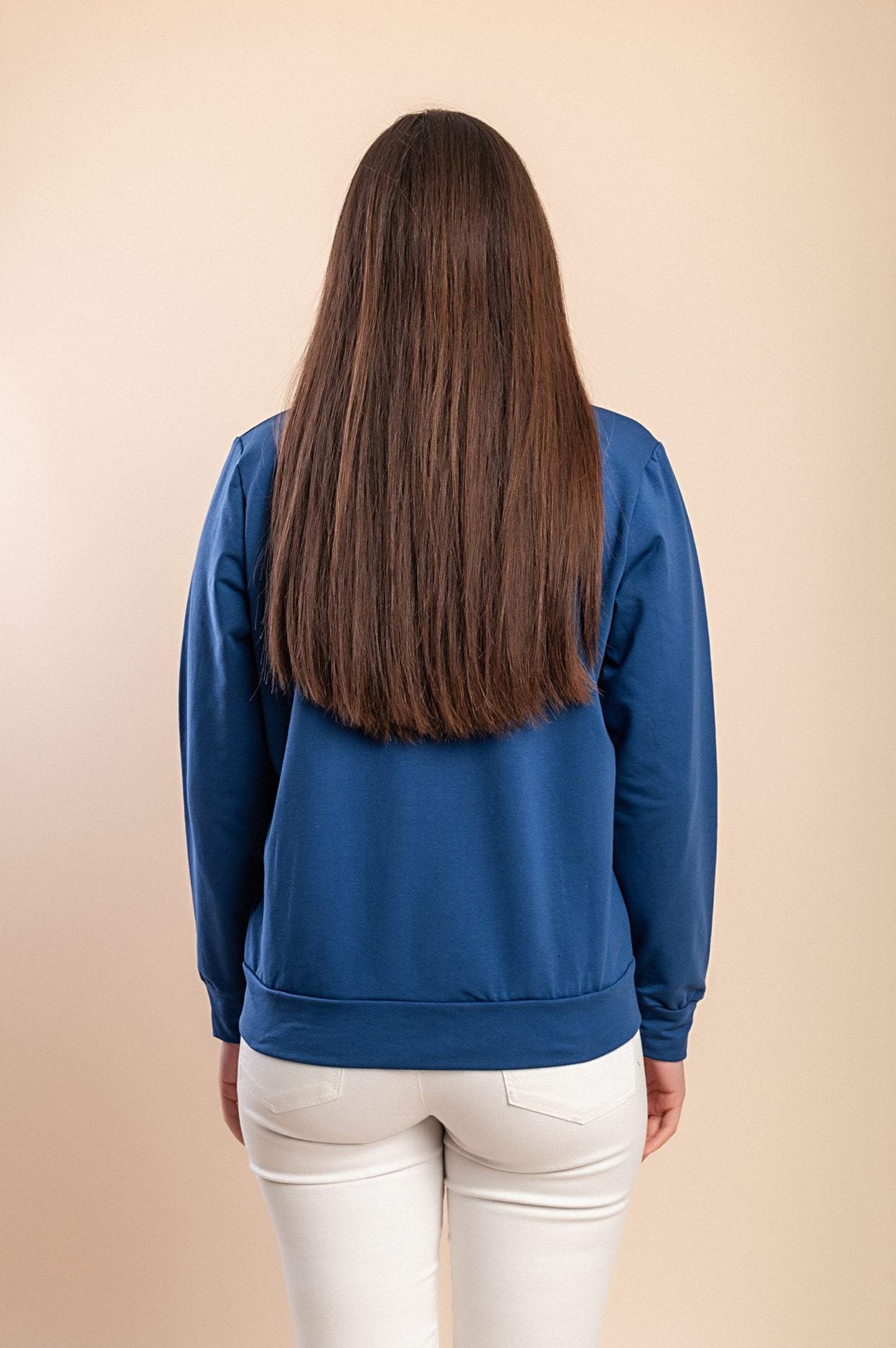 Felpa con zip in cotone, nera