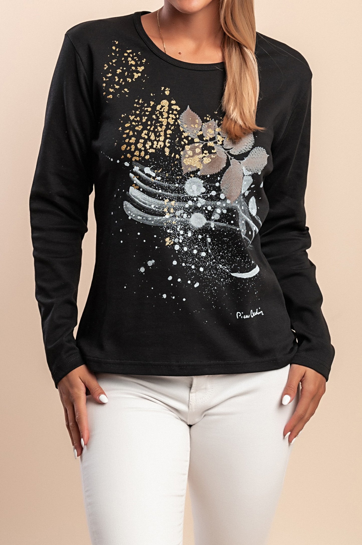 Maglia a maniche lunghe, nera