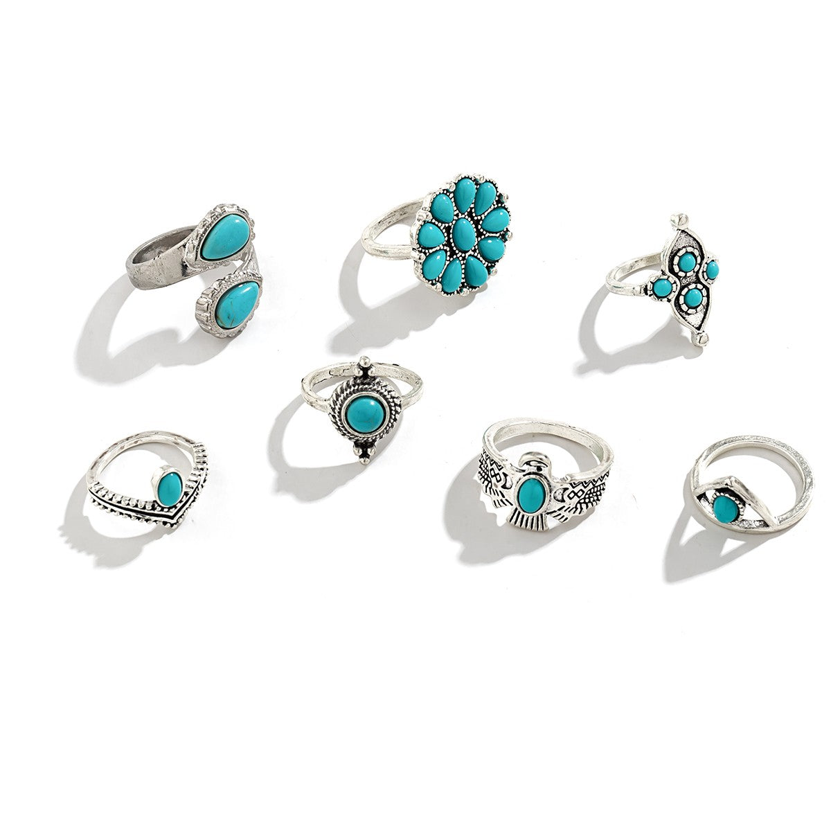 Set di anelli, colore argento
