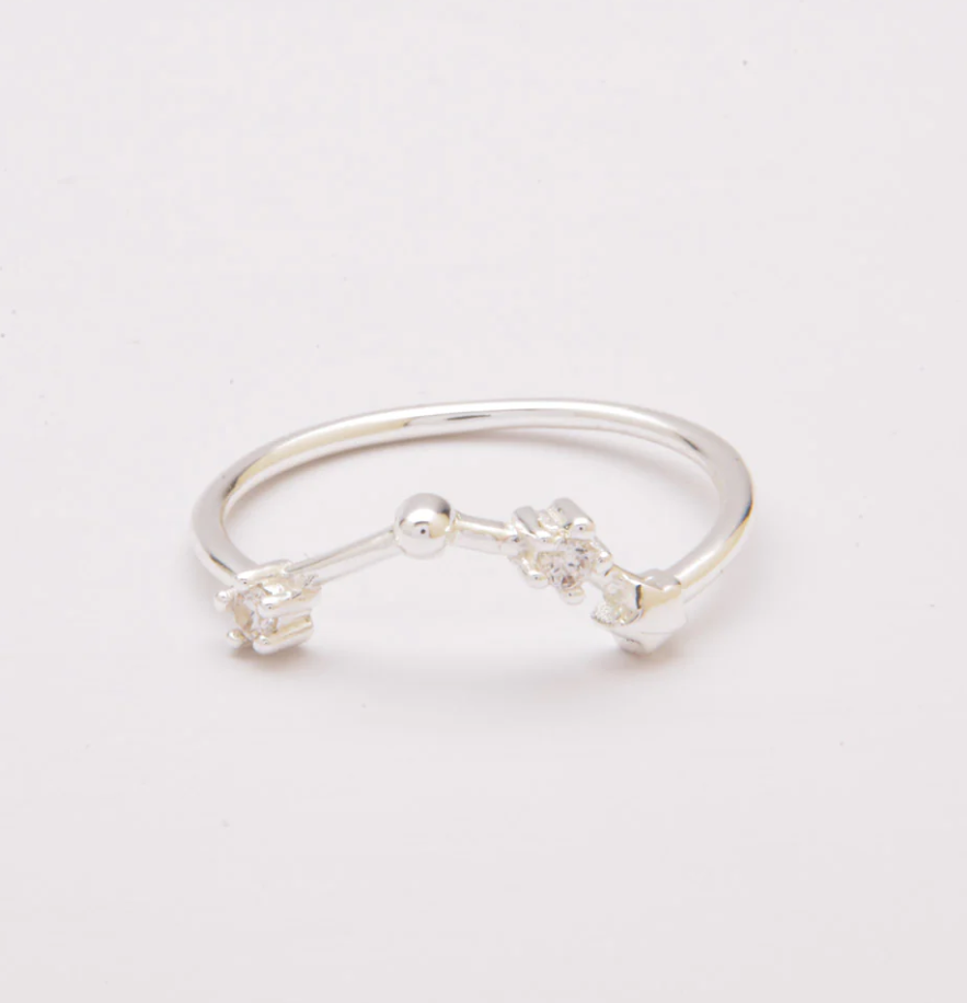 Anello in argento con diamanti decorativi, ART503 - ACQUARIO, colore argento