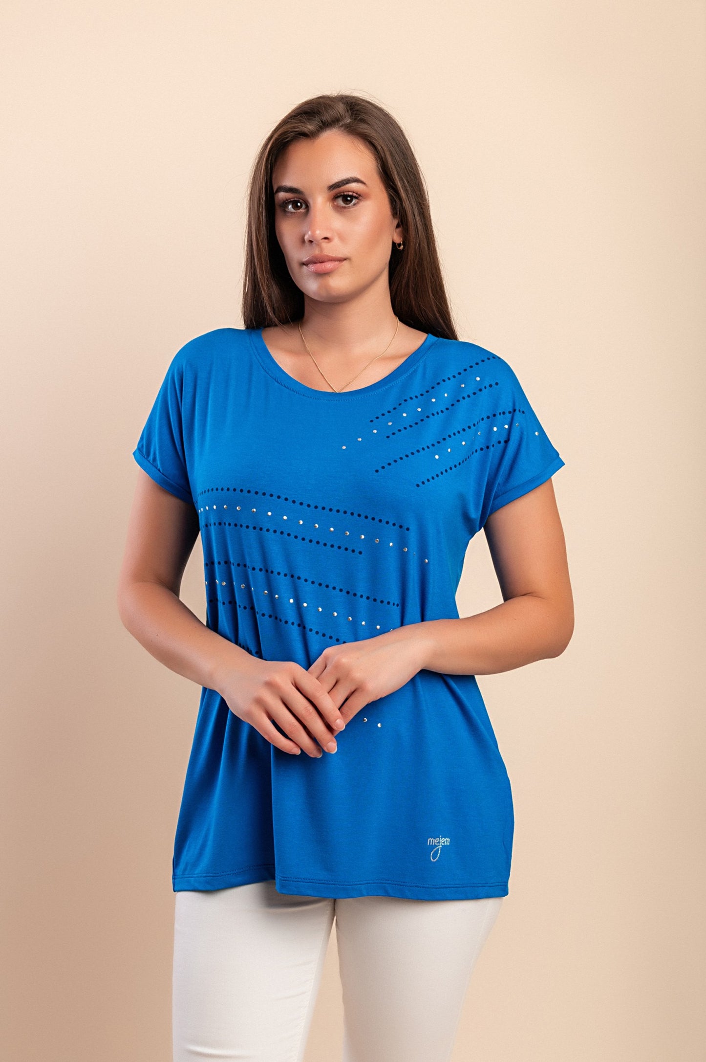T-shirt in viscosa, blu