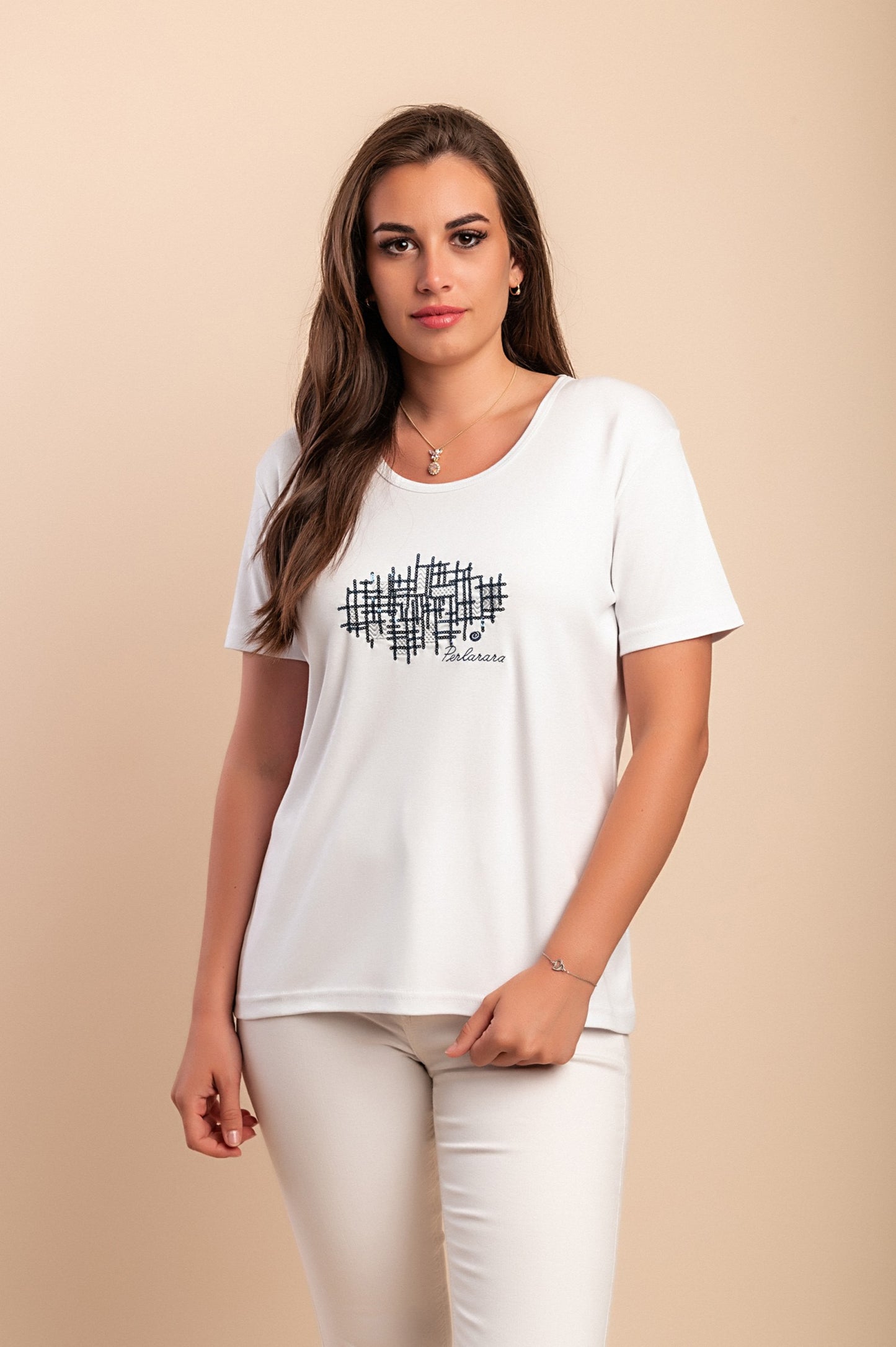 T-shirt in cotone con stampa, blu scuro