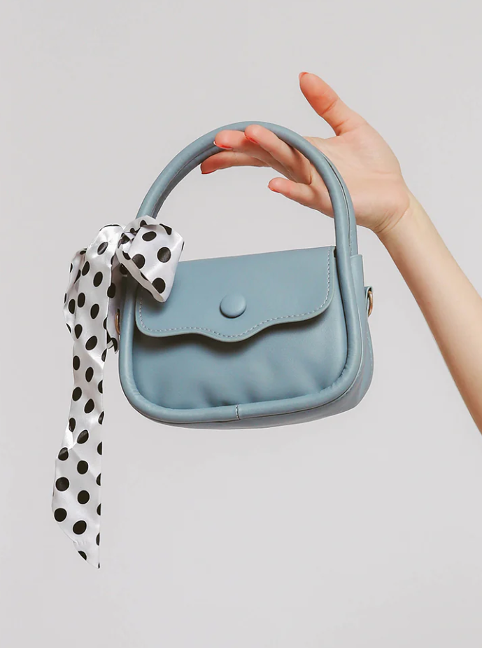 Borsa piccola con fiocco, ART2260, blu