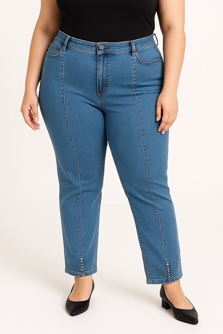 Jeans taglie forti, azzurro chiaro