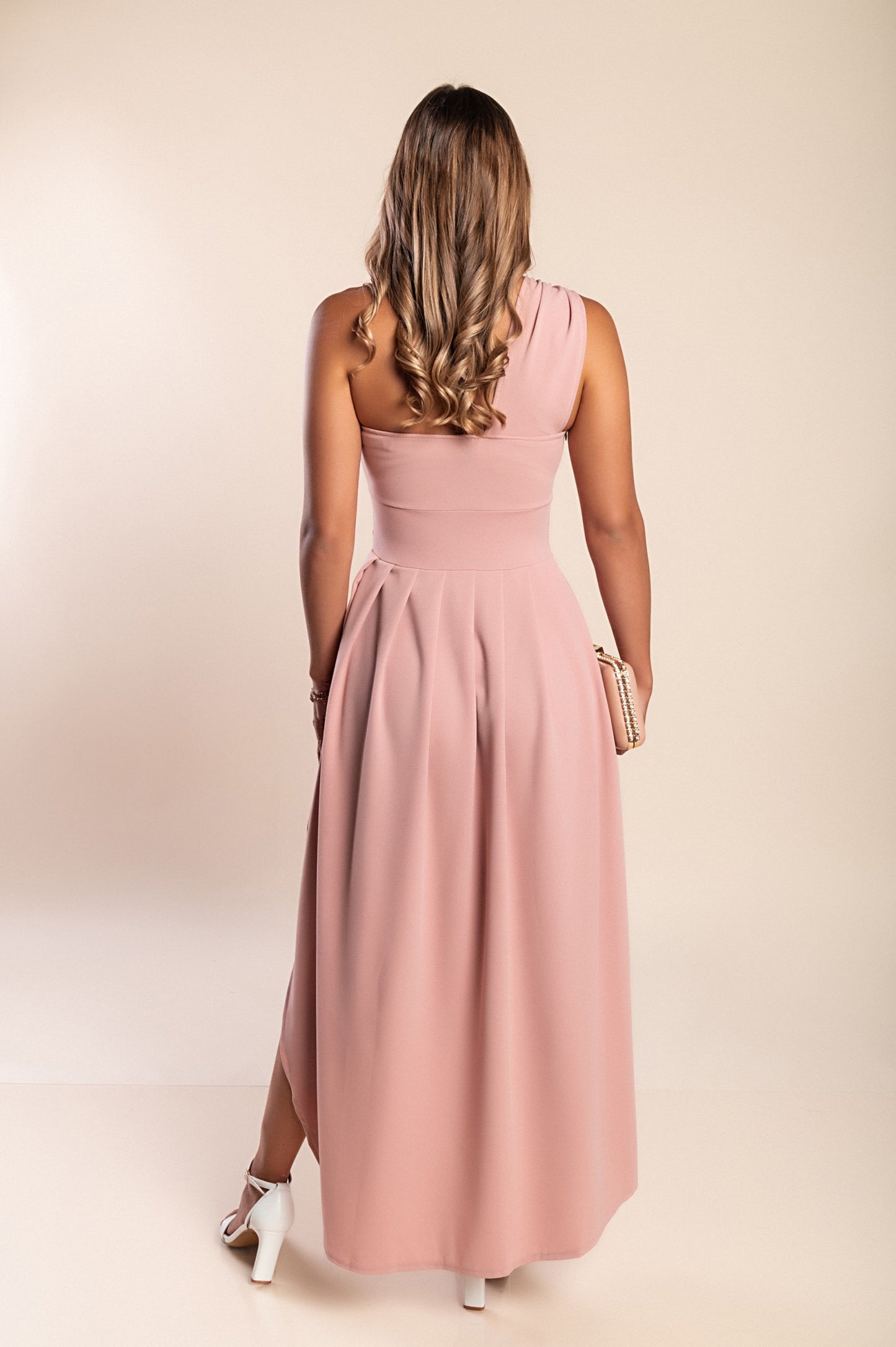 Abito maxi elegante, rosa chiaro