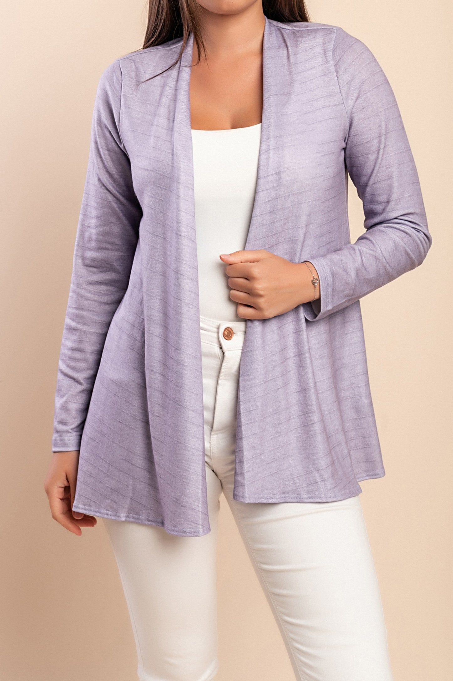 Cardigan a maniche lunghe, lilla