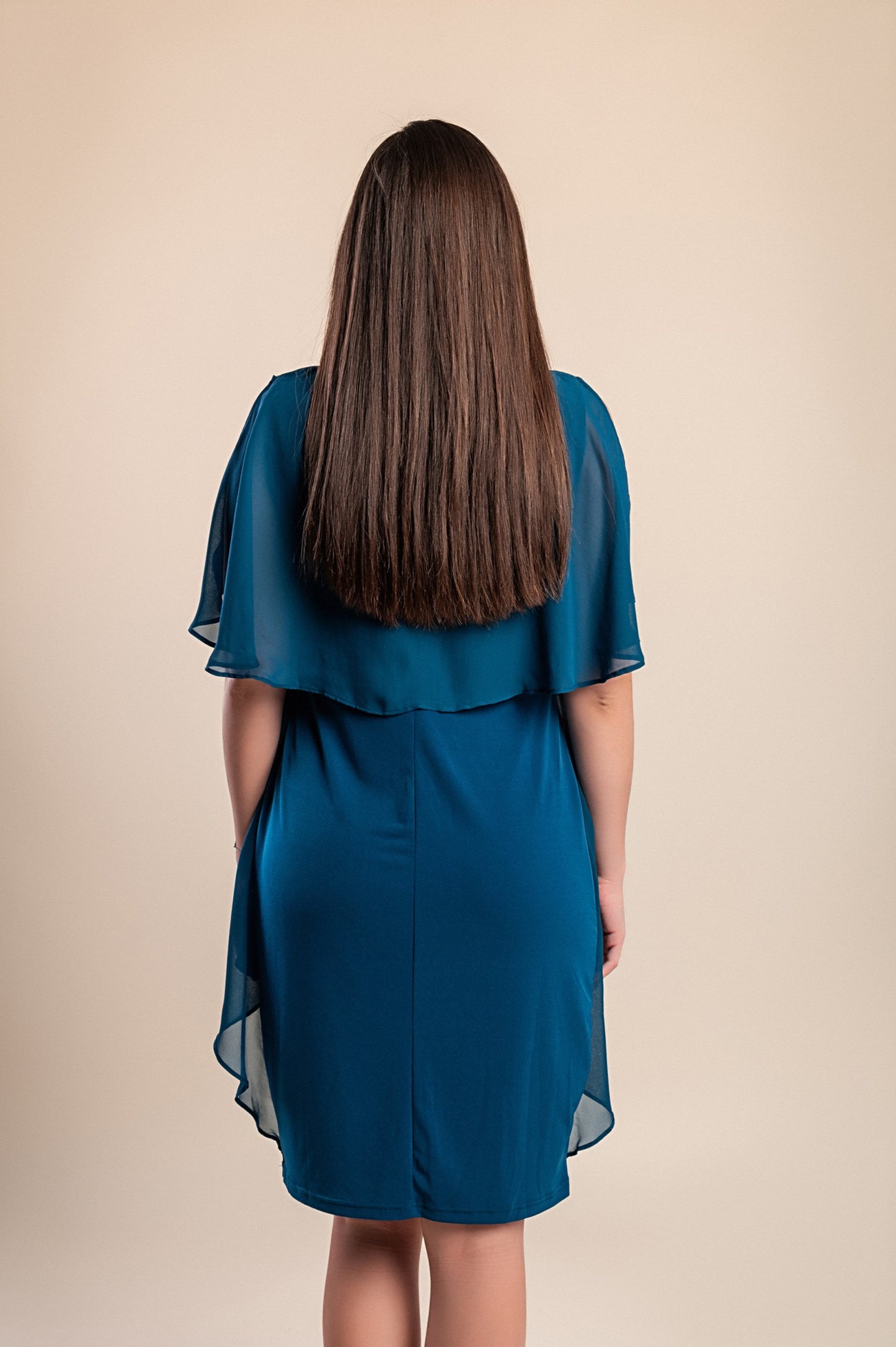 Abito midi taglie forti, petrolio