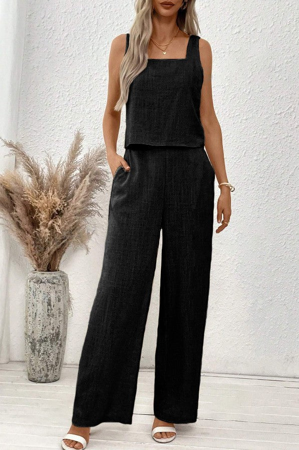Set top e pantaloni lunghi, beige