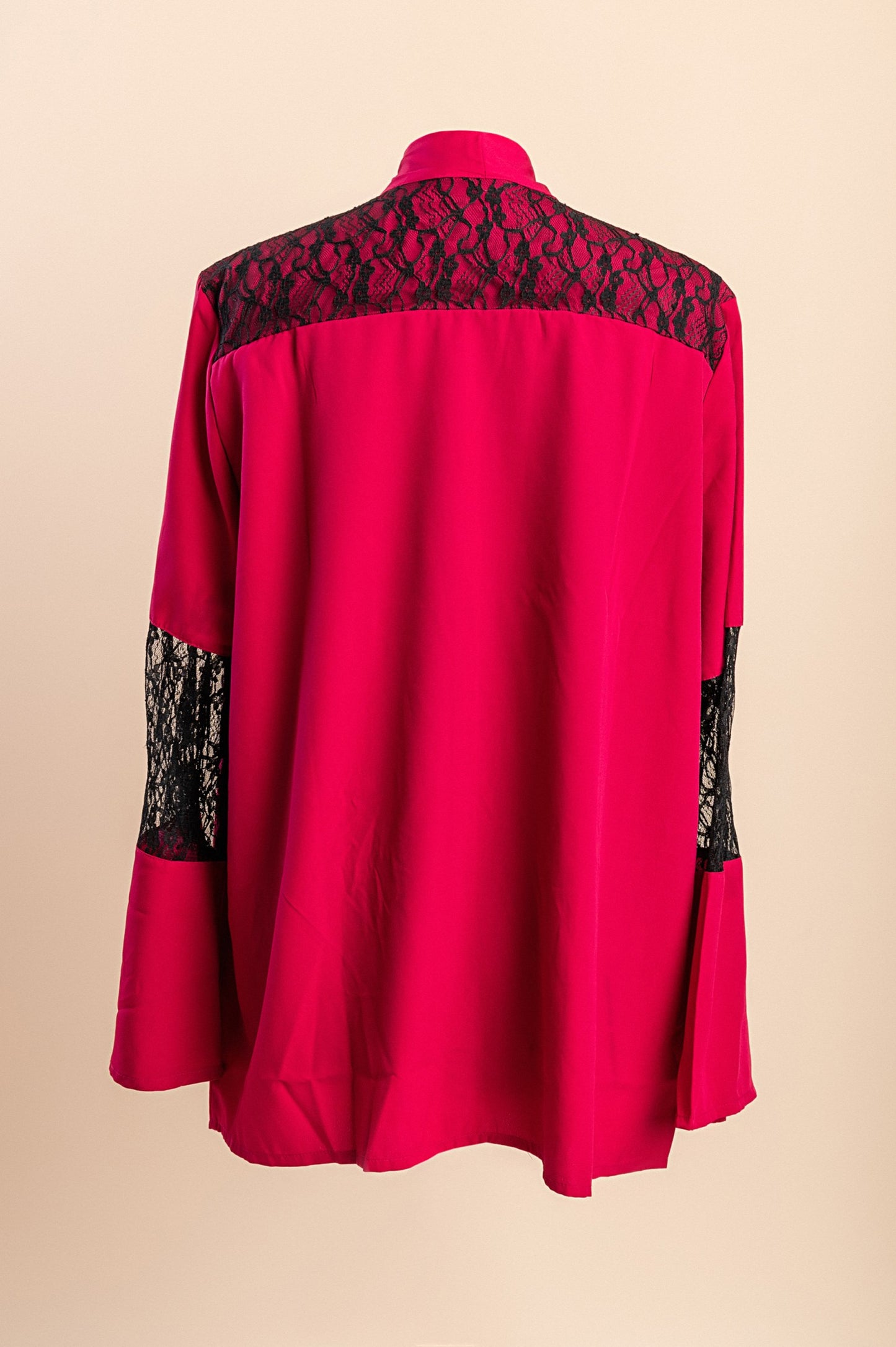 Camicia taglie forti con pizzo, fucsia