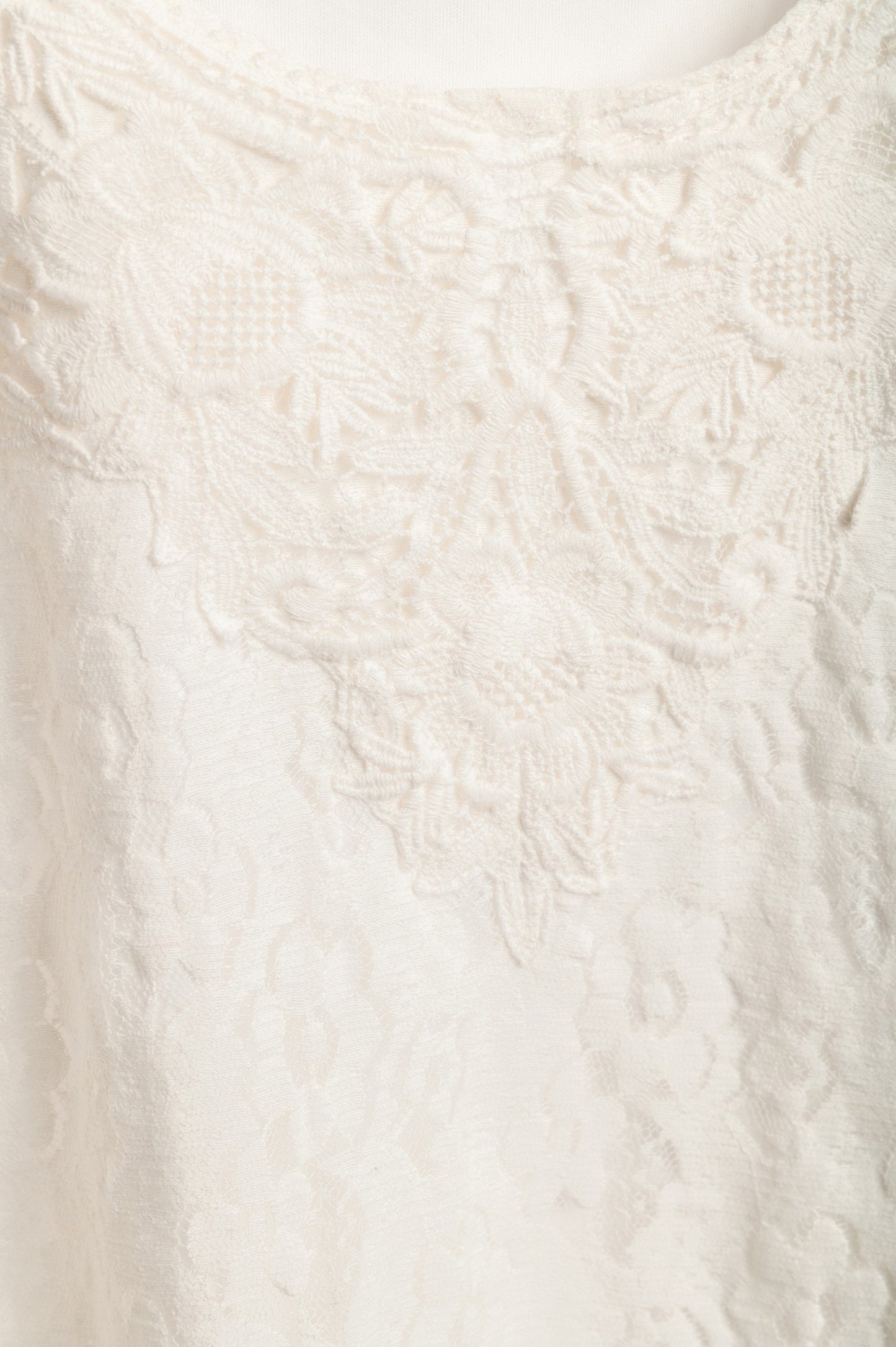 Top in pizzo taglie forti, bianco