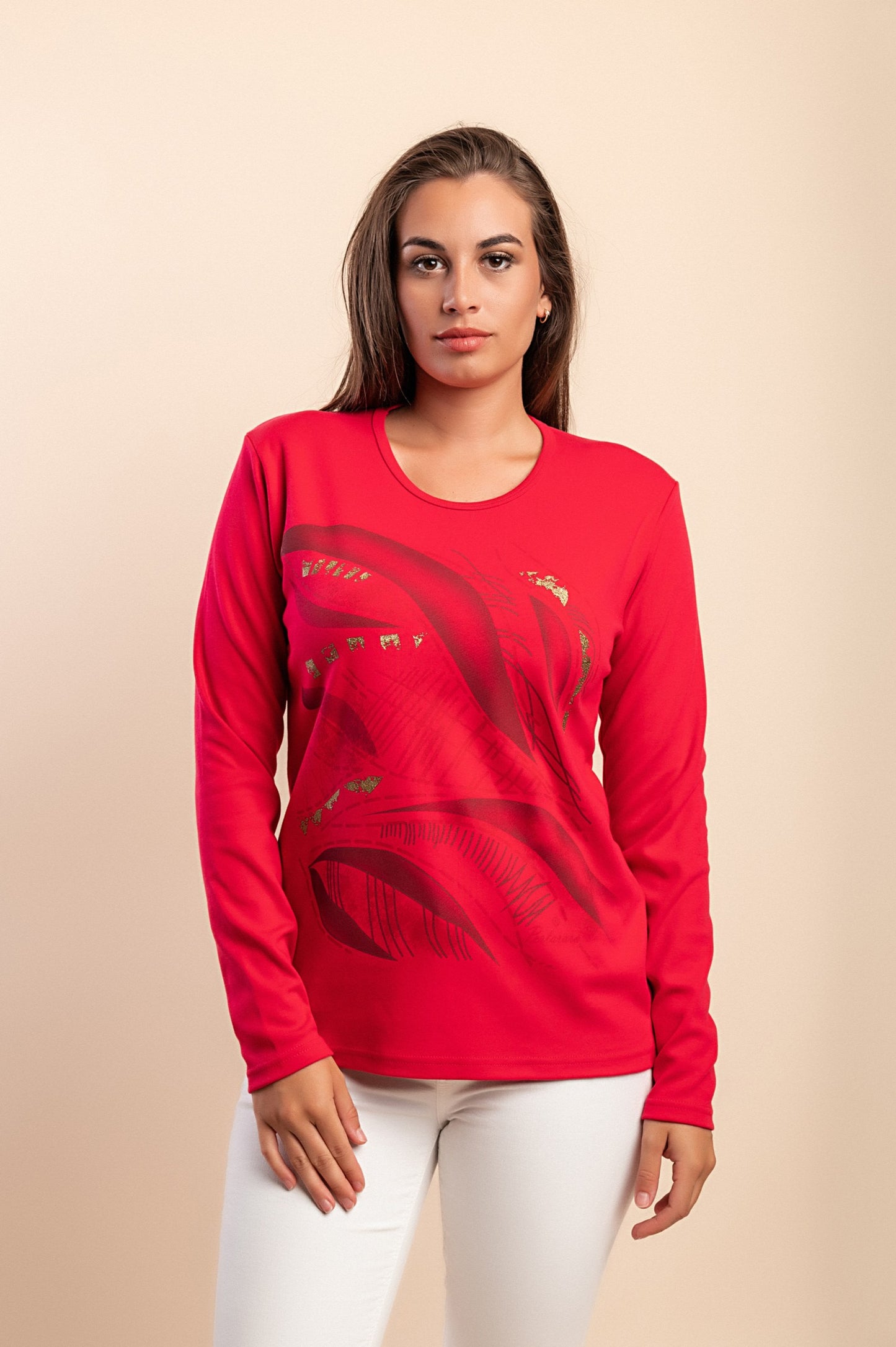 Maglia in cotone a maniche lunghe, rosa