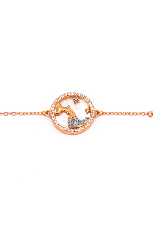 Bracciale con pendente, CAPRICORNO, oro rosa
