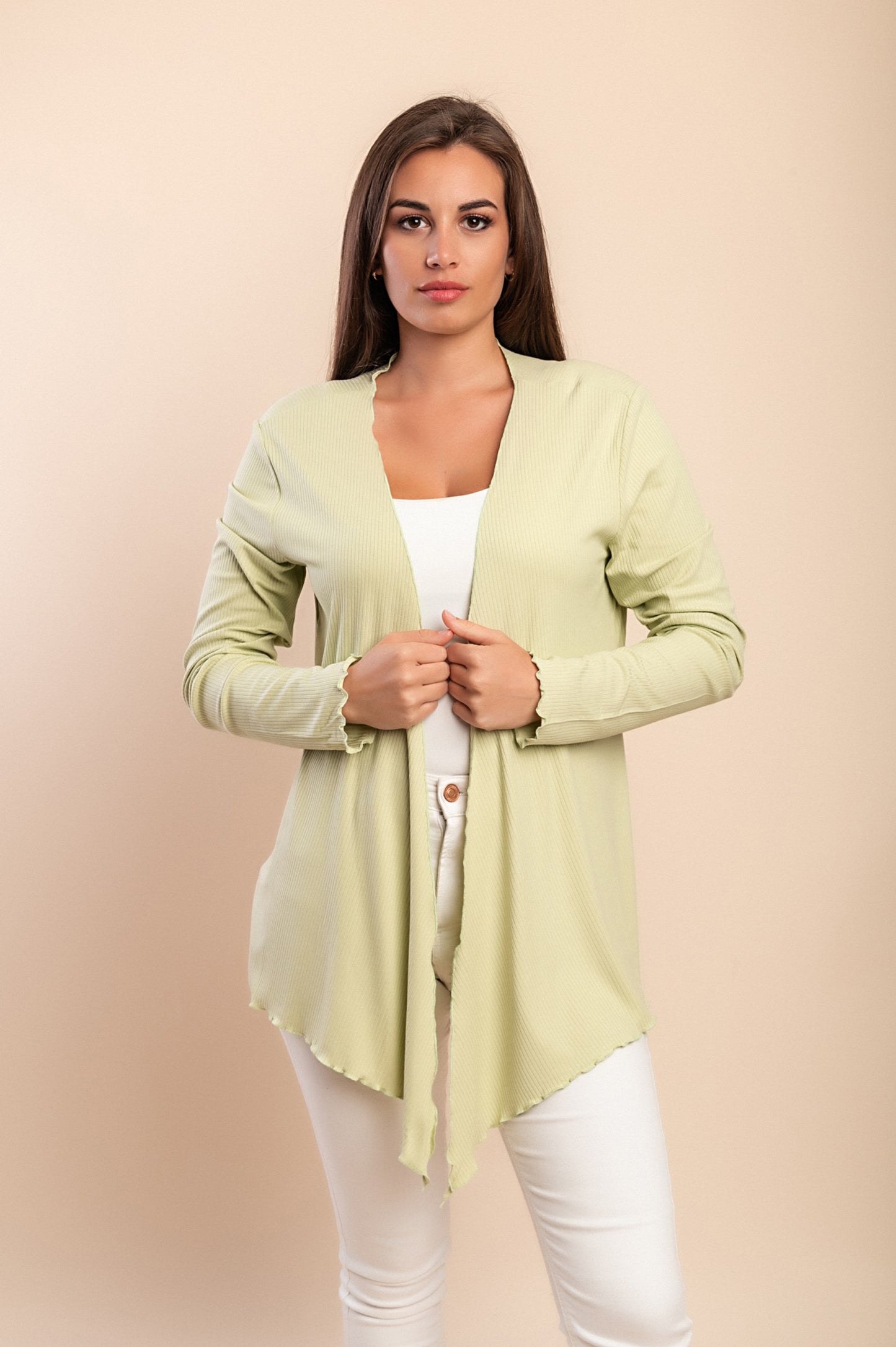 Cardigan taglie forti, menta