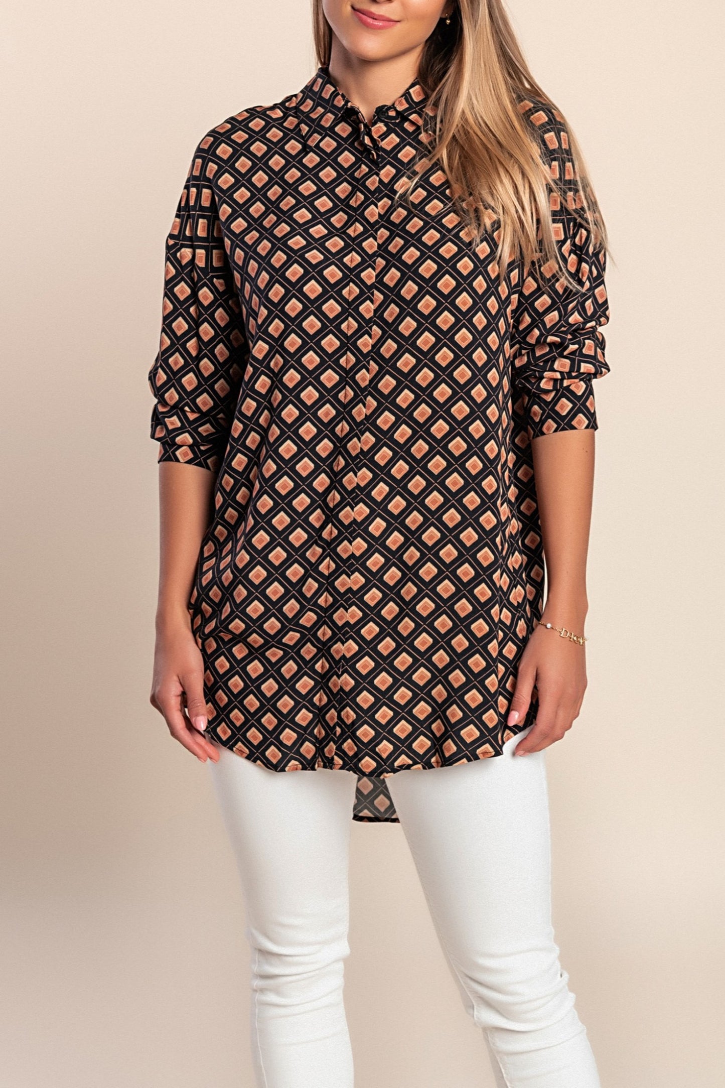 Camicia stampata, nera