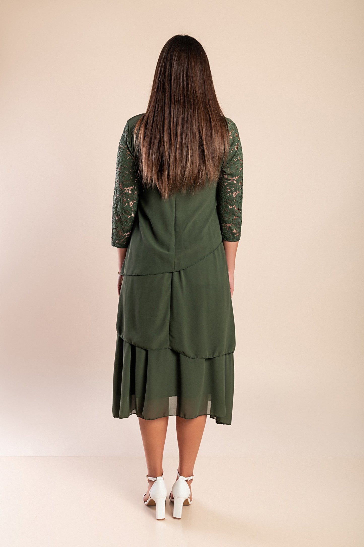 Abito elegante con pizzo, blu scuro