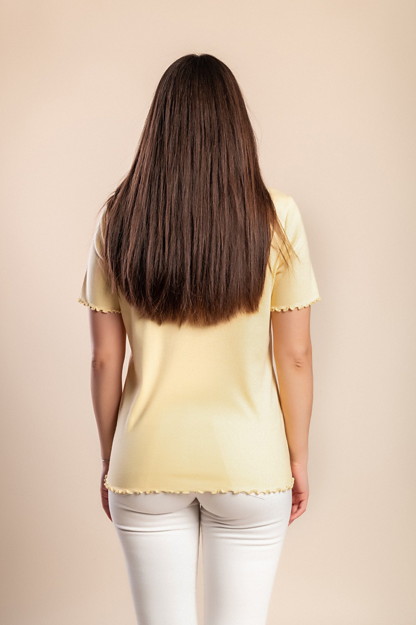 Maglietta girocollo, gialla
