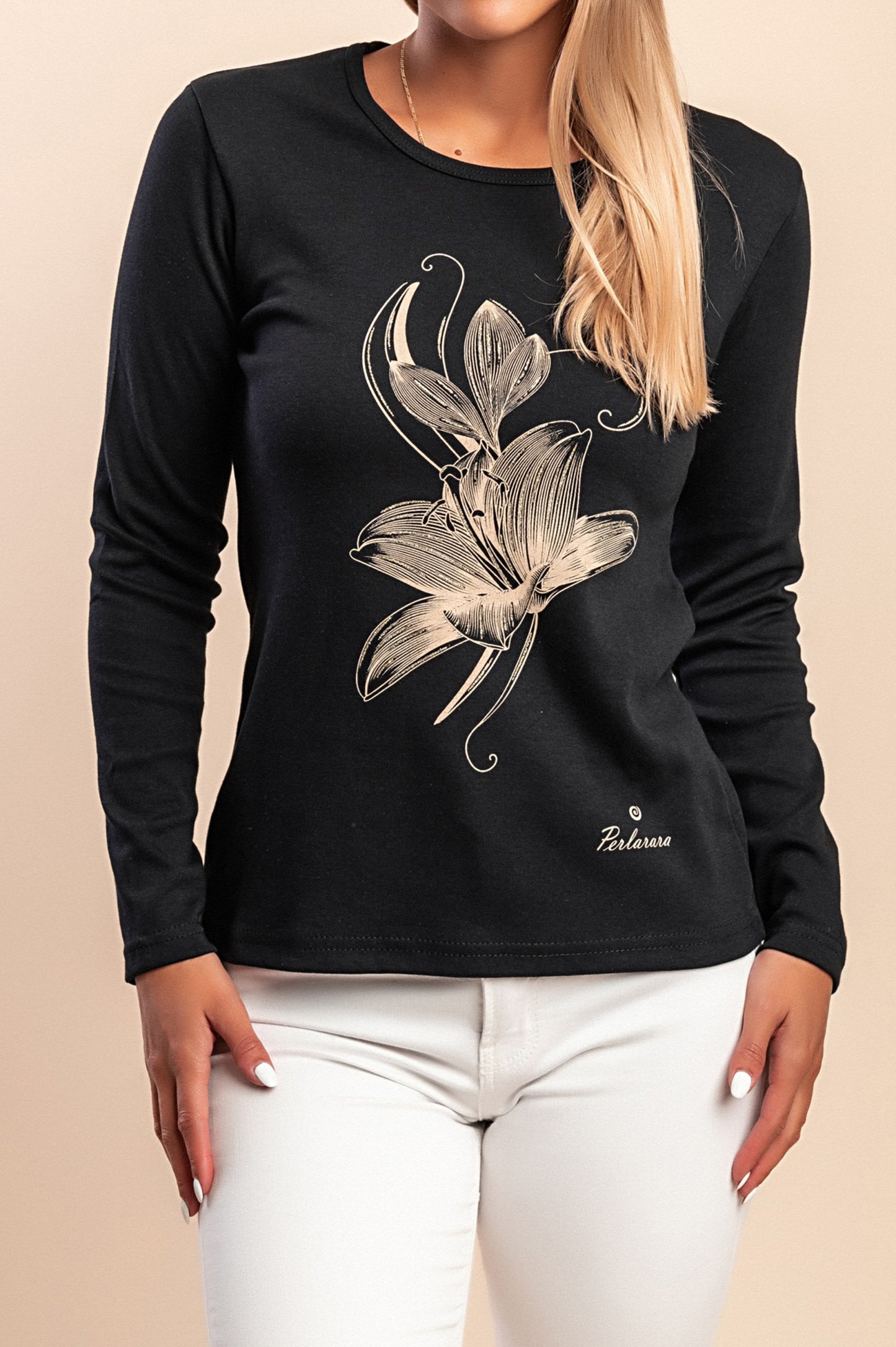 Maglia in cotone a maniche lunghe, turchese