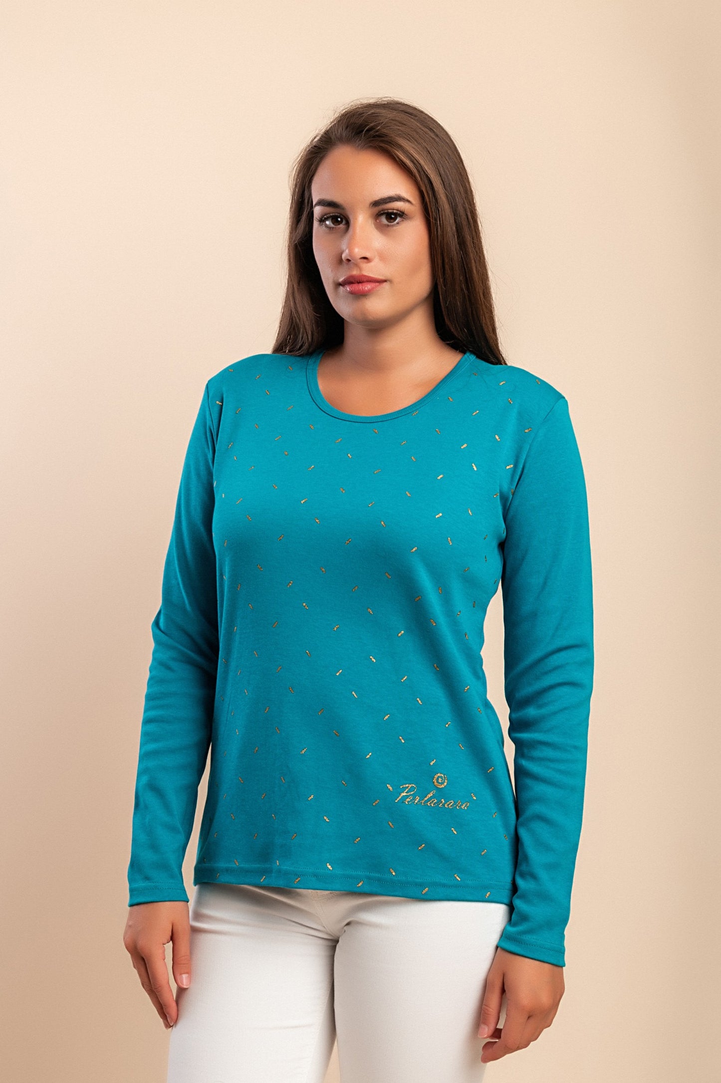 Maglia in cotone a maniche lunghe, blu
