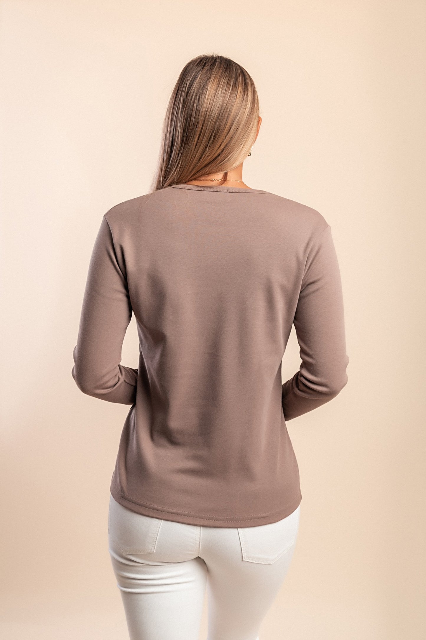 Maglia in cotone a maniche lunghe, marrone