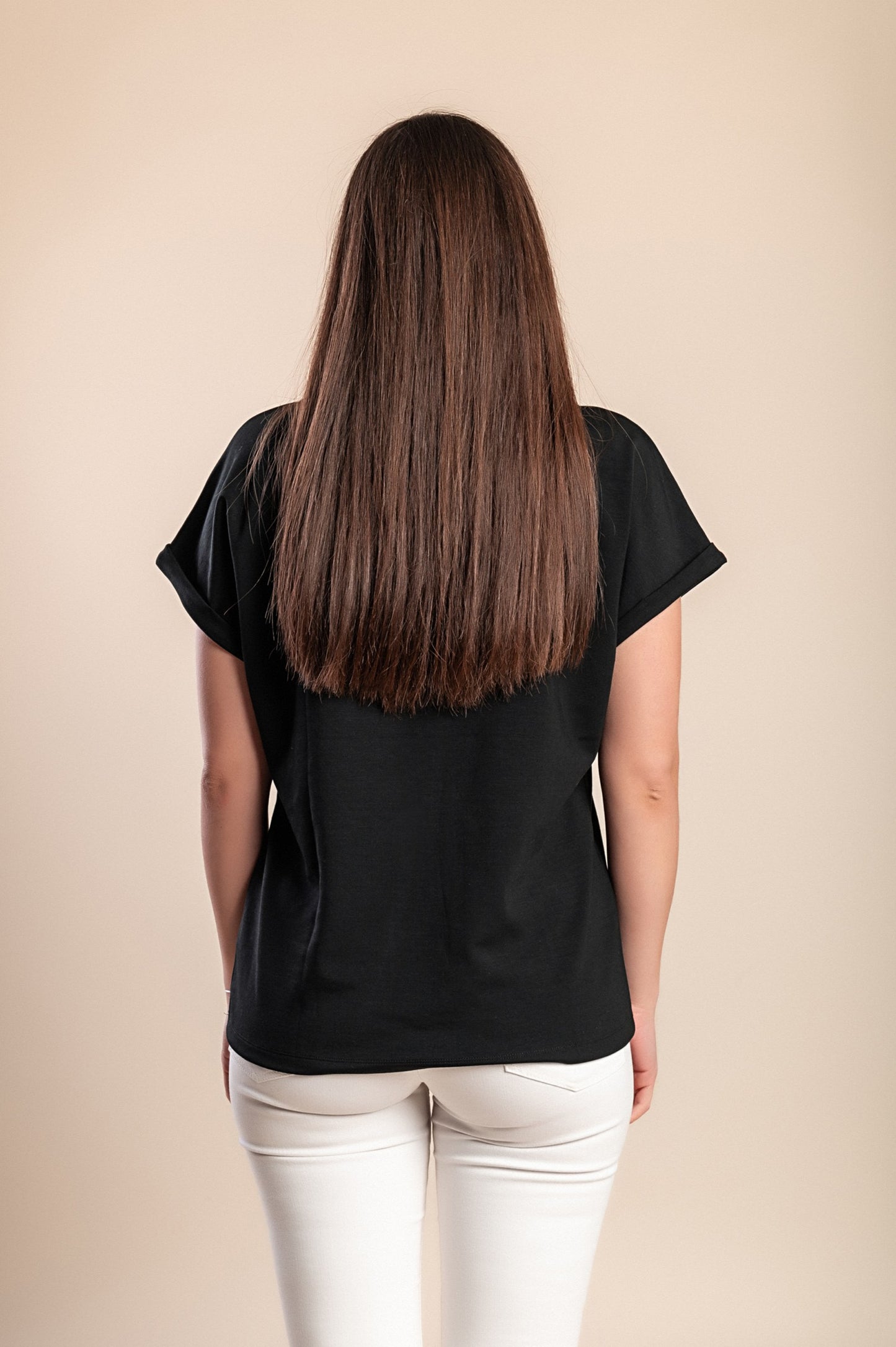 Maglietta girocollo, nera