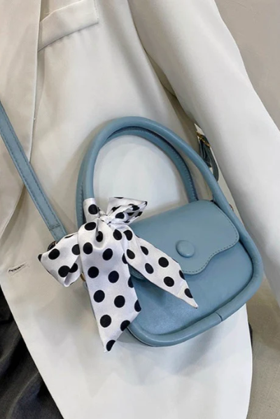 Borsa piccola con fiocco, ART2260, blu