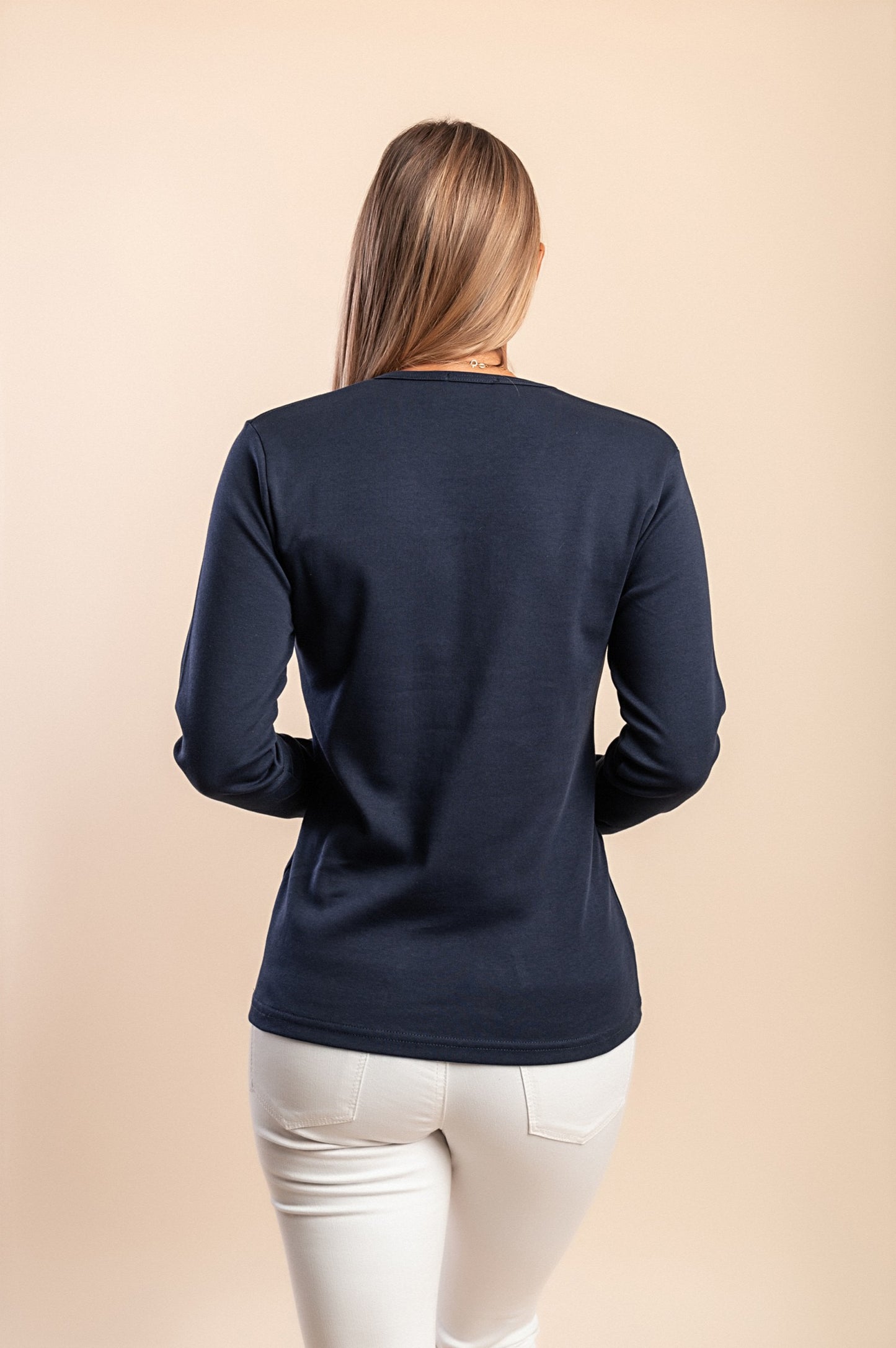 Maglia in cotone a maniche lunghe, nera