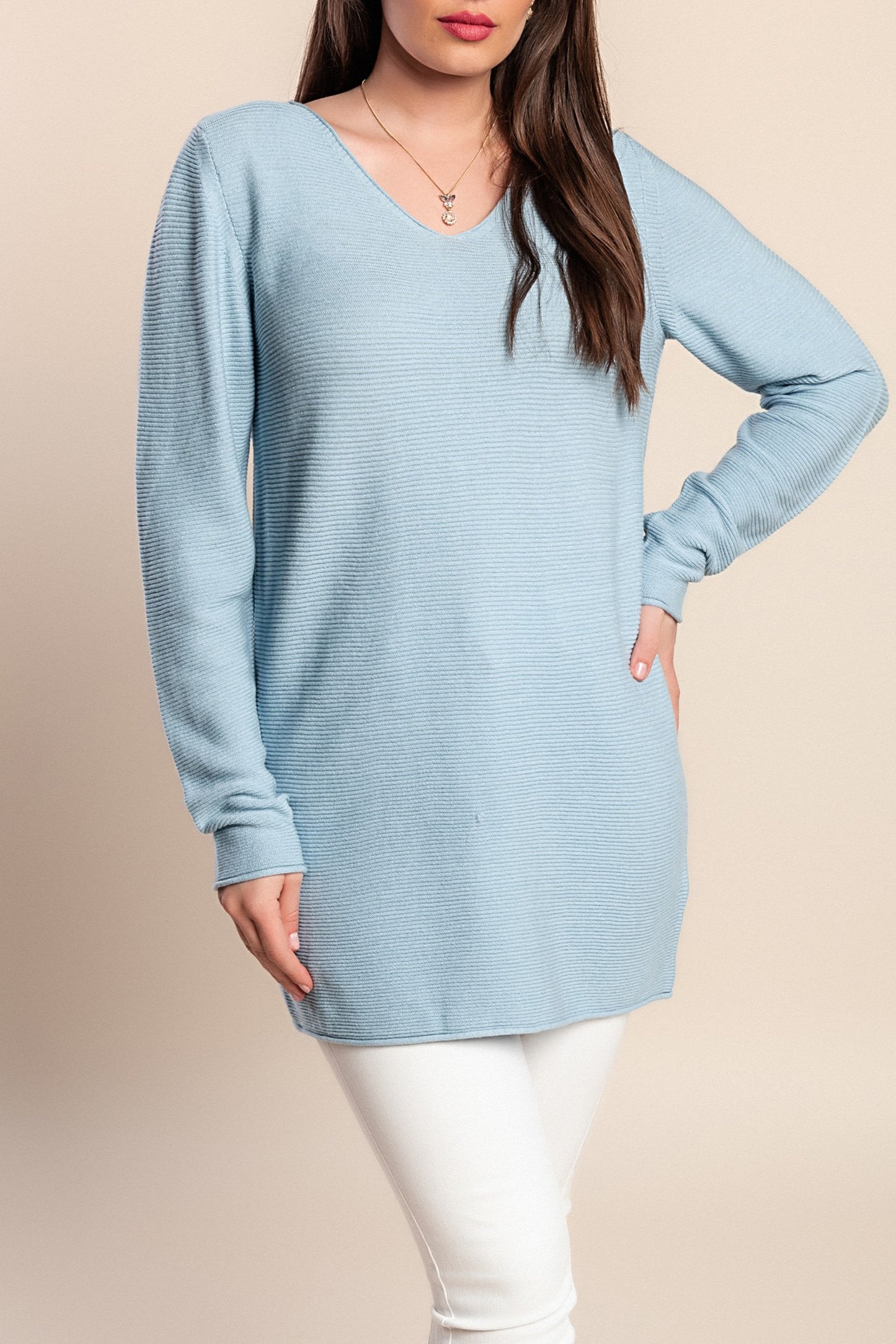 Maglione a maniche lunghe, azzurro