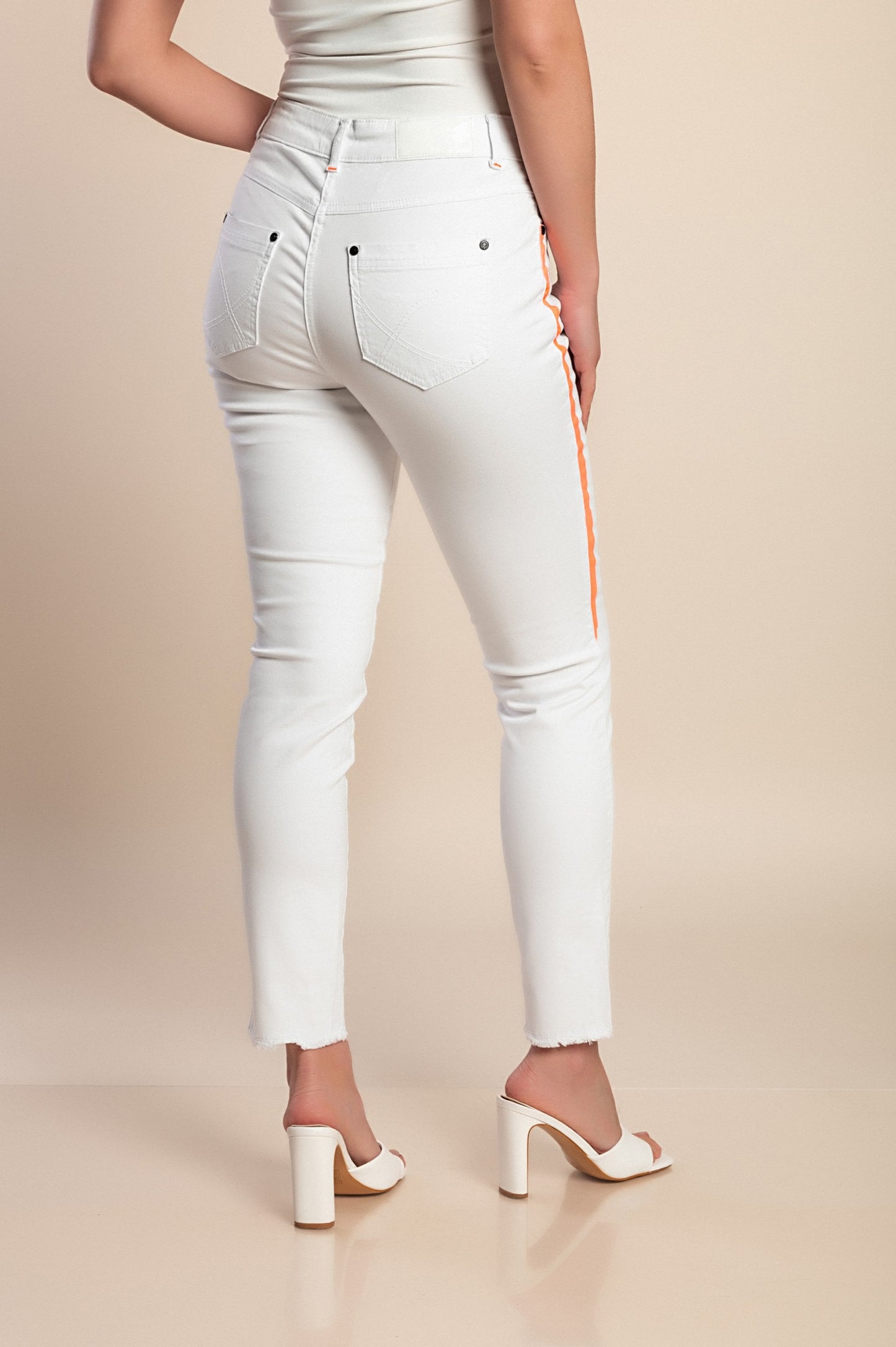 Jeans skinny taglie forti, bianchi