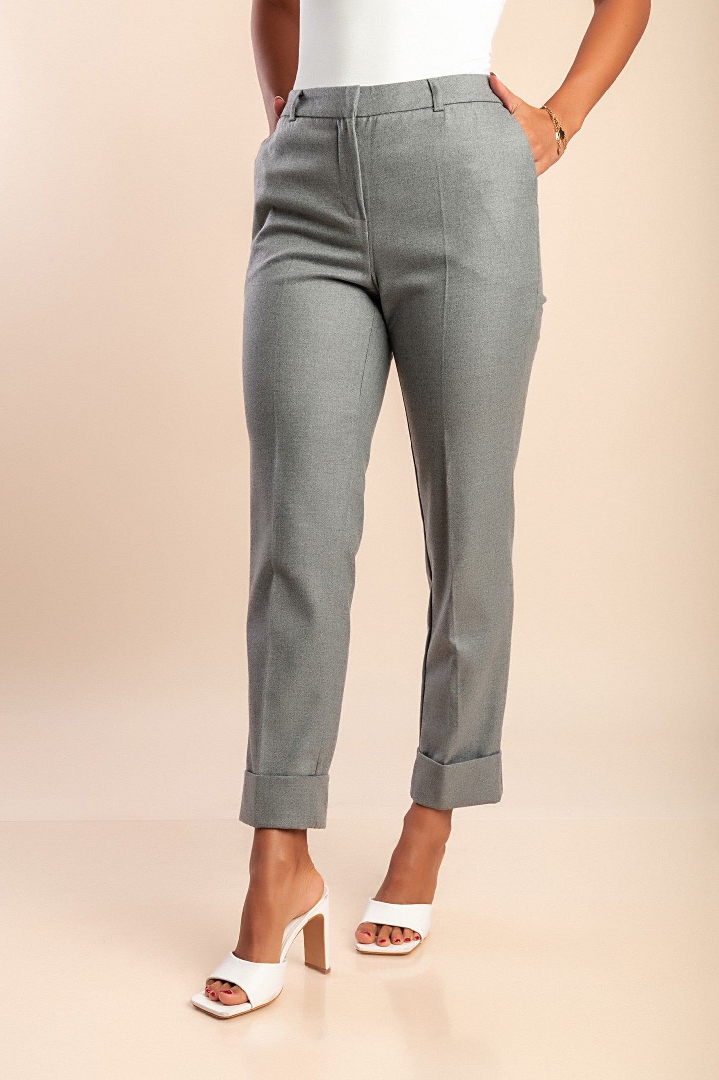 Pantaloni eleganti taglie forti, grigi